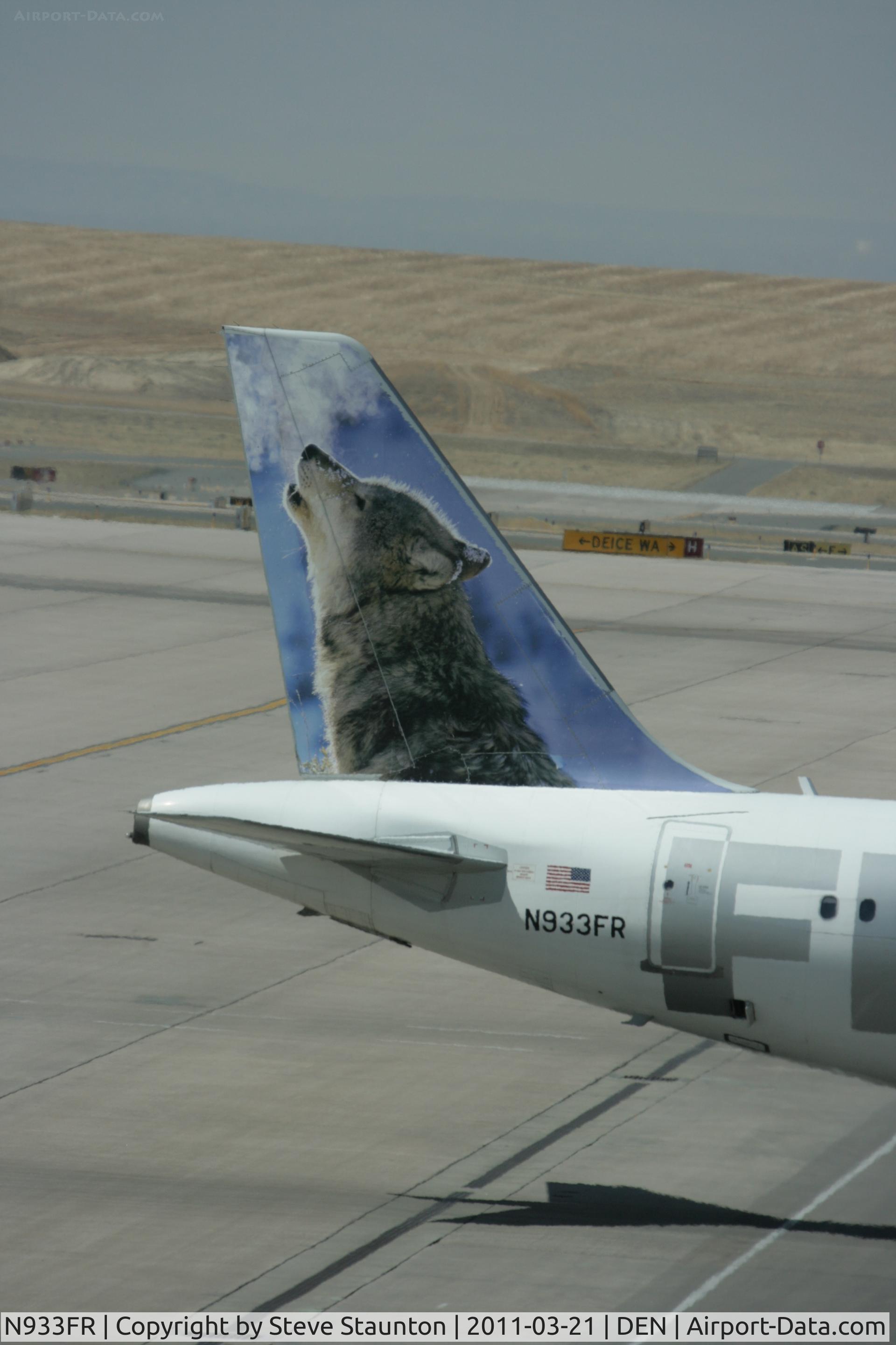 N933FR, 2004 Airbus A319-111 C/N 2260, Taken at Denver International Airport, in March 2011 whilst on an Aeroprint Aviation tour