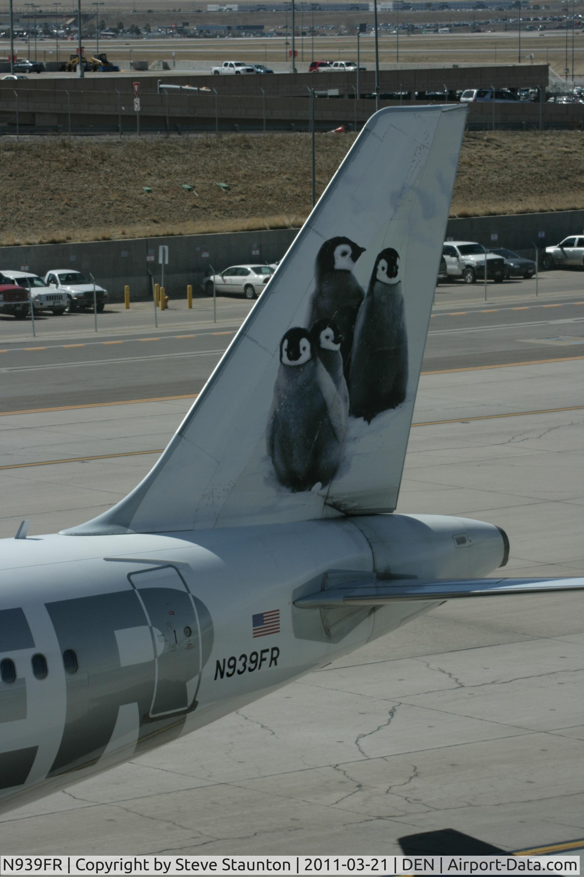 N939FR, 2005 Airbus A319-111 C/N 2448, Taken at Denver International Airport, in March 2011 whilst on an Aeroprint Aviation tour