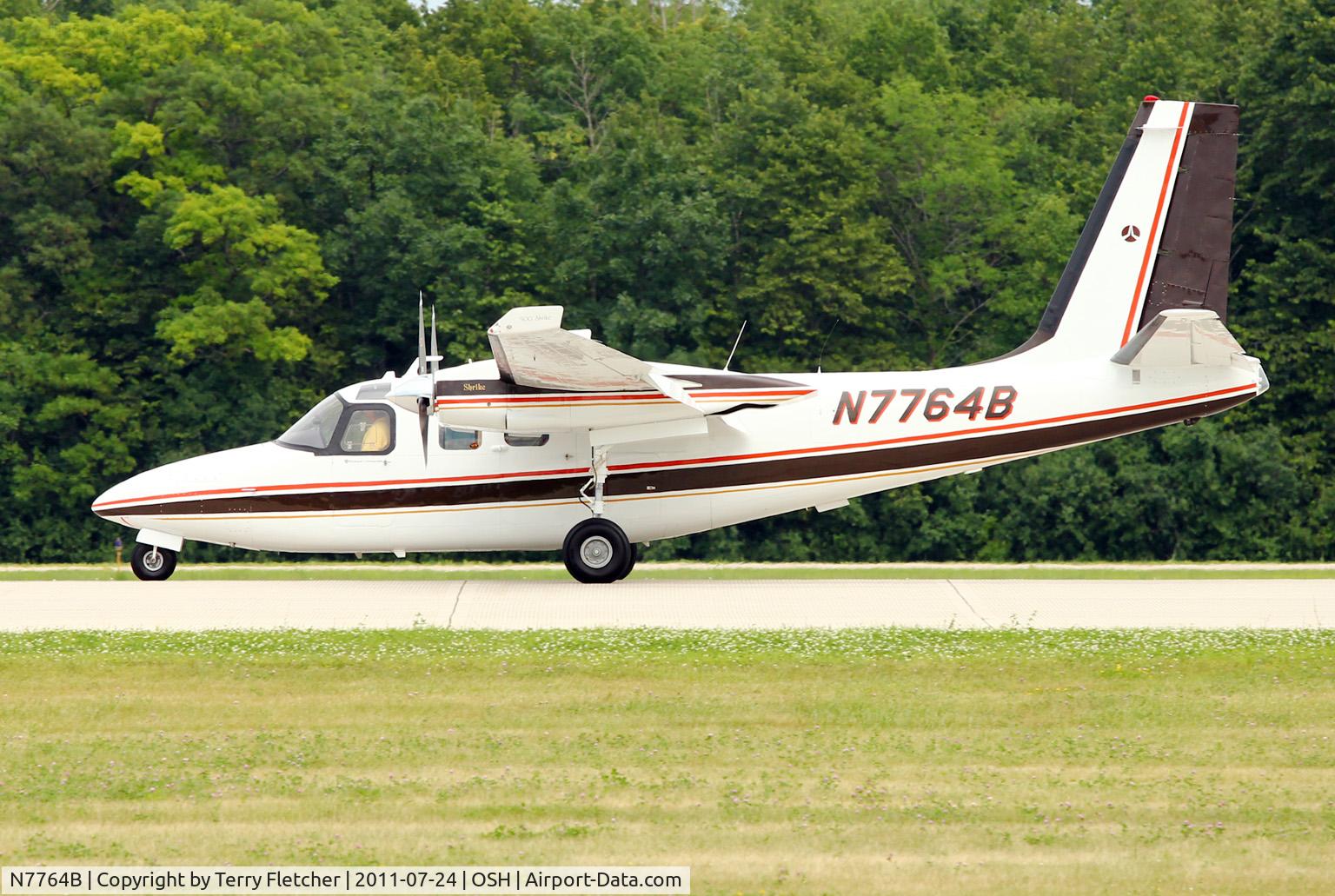 N7764B, 1975 Rockwell International 500-S C/N 3235, 1975 Rockwell International 500-S, c/n: 3235 arriving at 2011 Oskosh