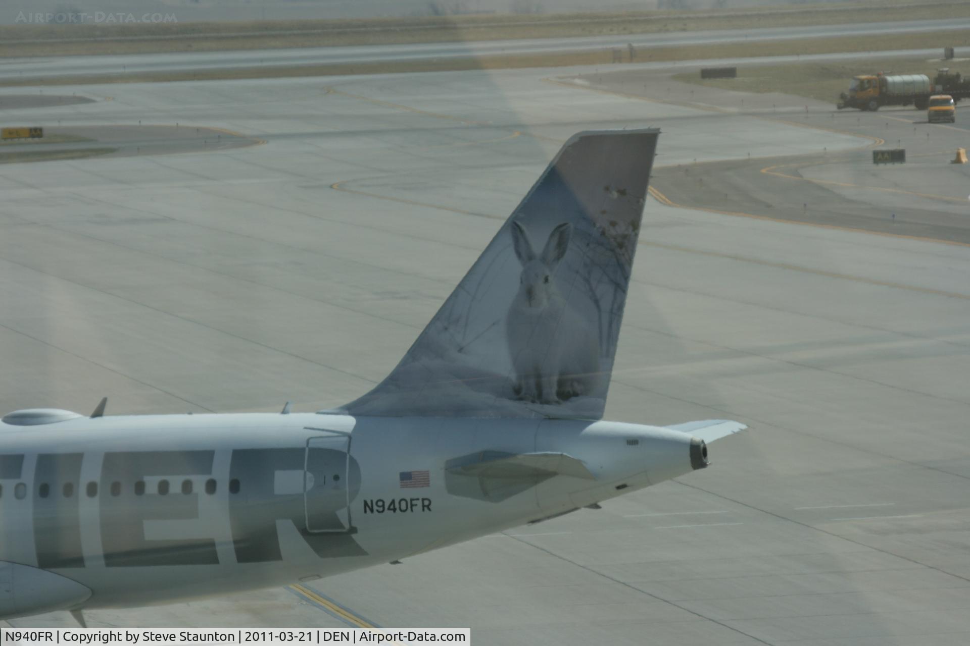 N940FR, 2005 Airbus A319-111 C/N 2465, Taken at Denver International Airport, in March 2011 whilst on an Aeroprint Aviation tour