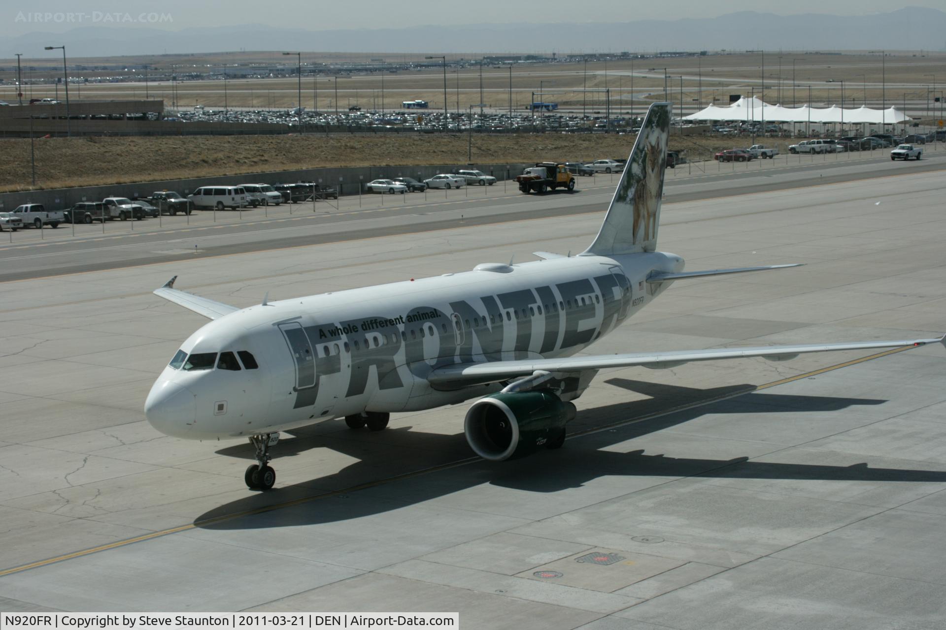 N920FR, 2003 Airbus A319-111 C/N 1997, Taken at Denver International Airport, in March 2011 whilst on an Aeroprint Aviation tour
