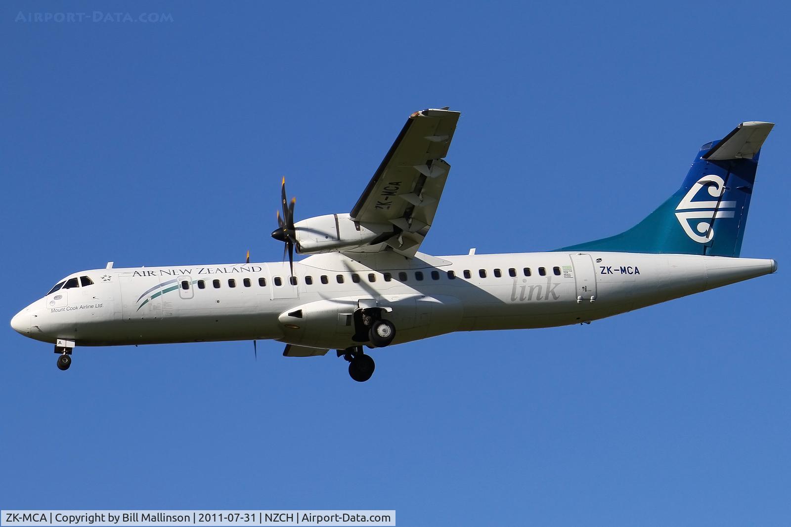 ZK-MCA, 1999 ATR 72-212A C/N 597, finals to 02