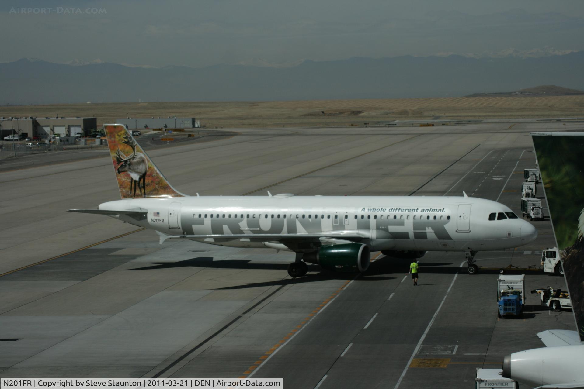 N201FR, 2008 Airbus A320-214 C/N 3389, Taken at Denver International Airport, in March 2011 whilst on an Aeroprint Aviation tour