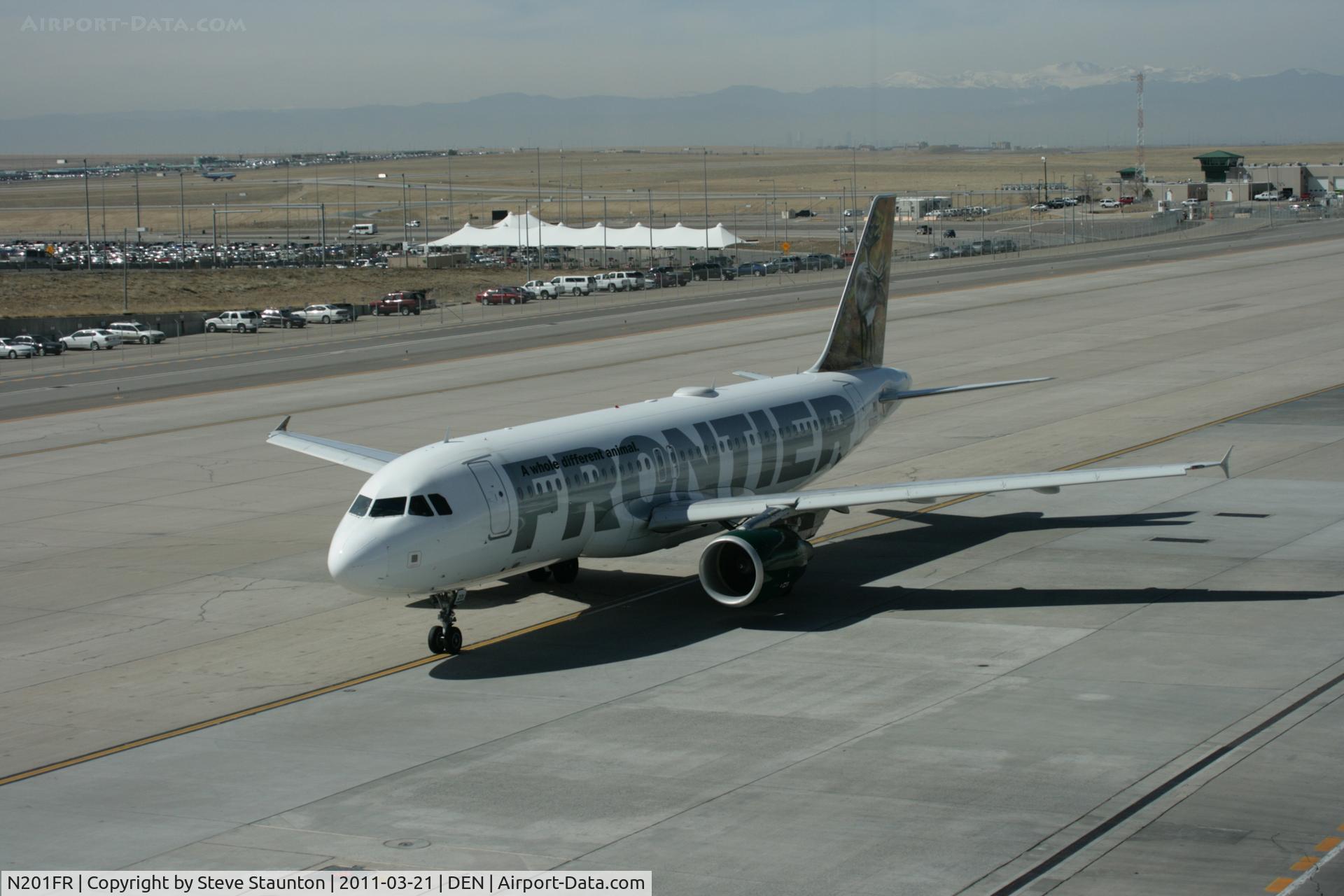 N201FR, 2008 Airbus A320-214 C/N 3389, Taken at Denver International Airport, in March 2011 whilst on an Aeroprint Aviation tour