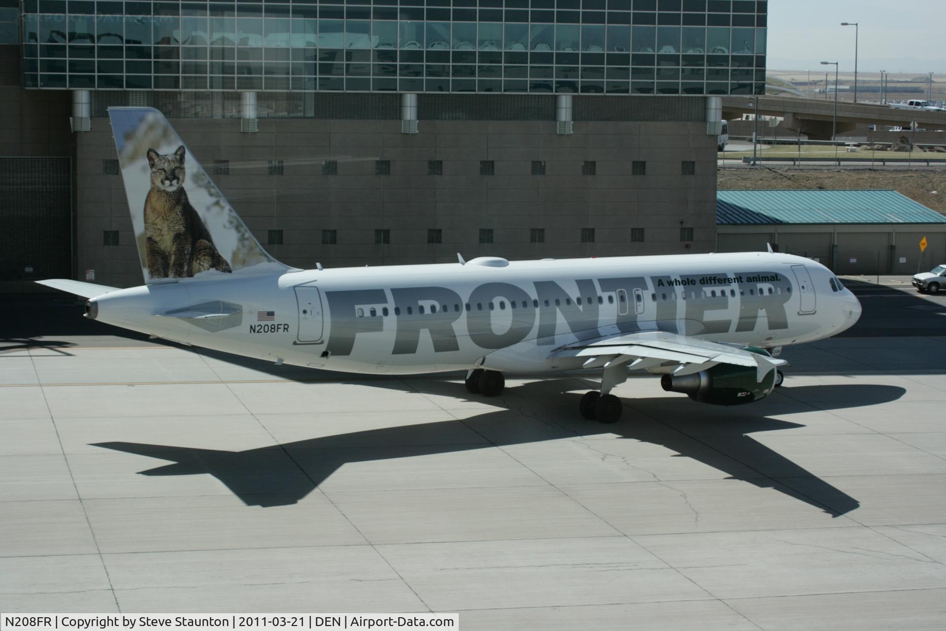 N208FR, 2011 Airbus A320-214 C/N 4562, Taken at Denver International Airport, in March 2011 whilst on an Aeroprint Aviation tour
