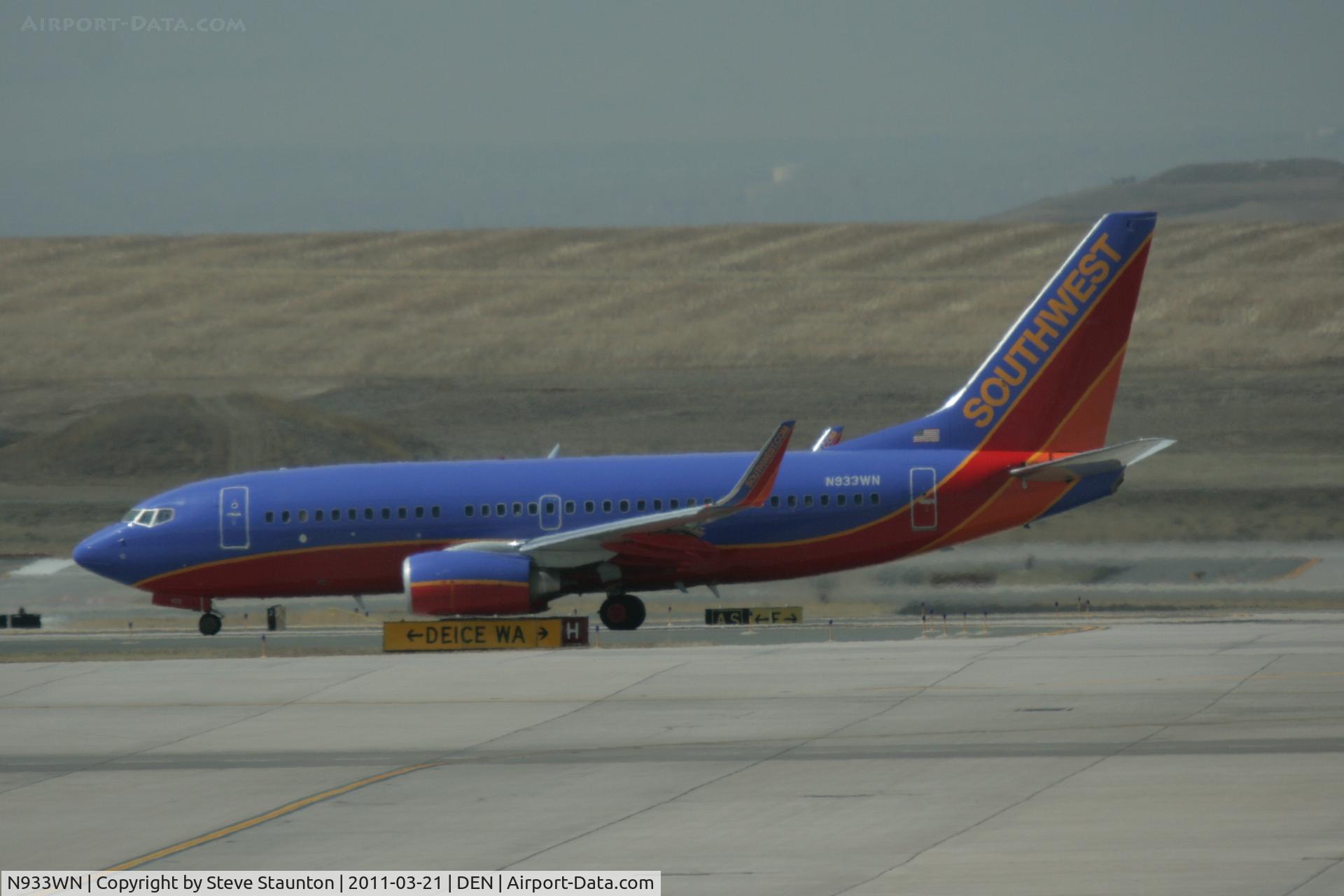N933WN, 2009 Boeing 737-7H4 C/N 36640, Taken at Denver International Airport, in March 2011 whilst on an Aeroprint Aviation tour