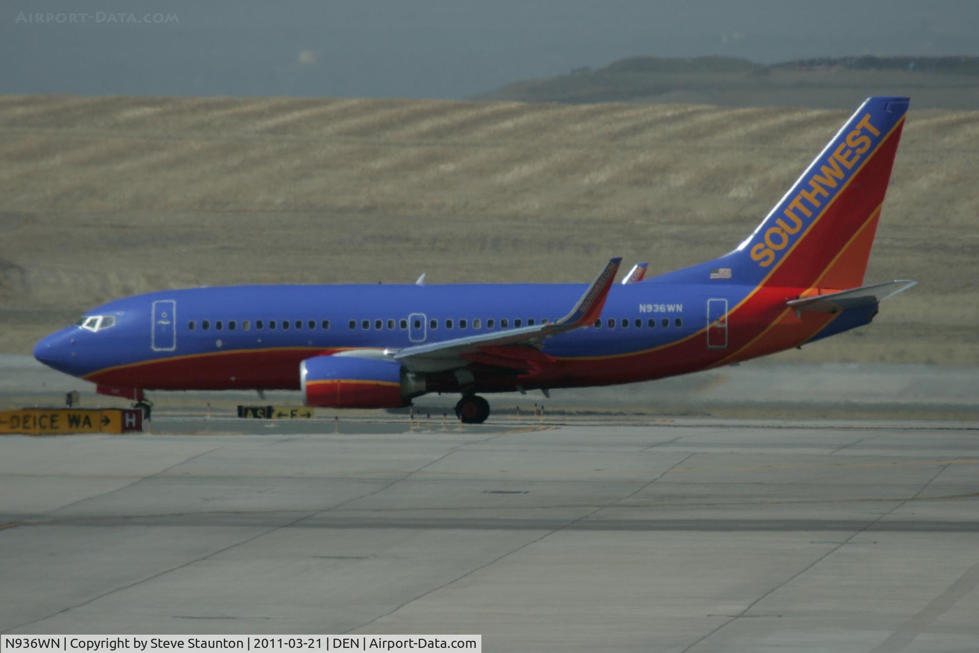 N936WN, 2009 Boeing 737-7H4 C/N 36643, Taken at Denver International Airport, in March 2011 whilst on an Aeroprint Aviation tour