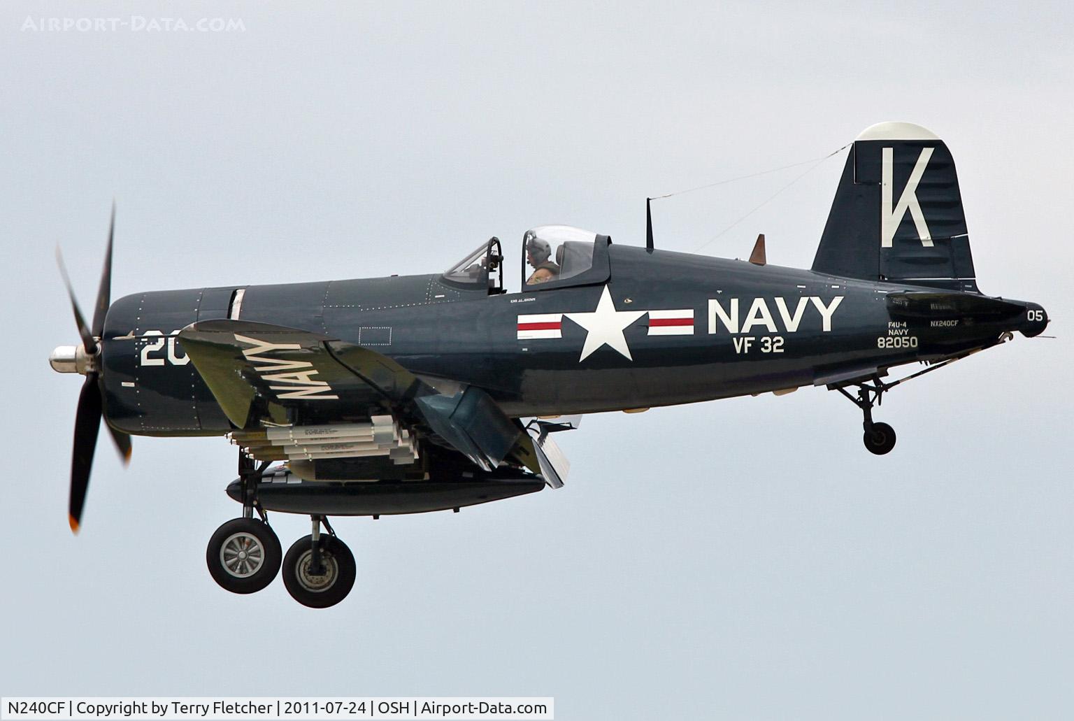 N240CF, 1945 Vought F4U-4 Corsair C/N 9513, 1945 Chance Vought F4U-4, c/n: 9513 ex Bu 97359    - now wearing 'tribute' markings to Bu82050 VF-32