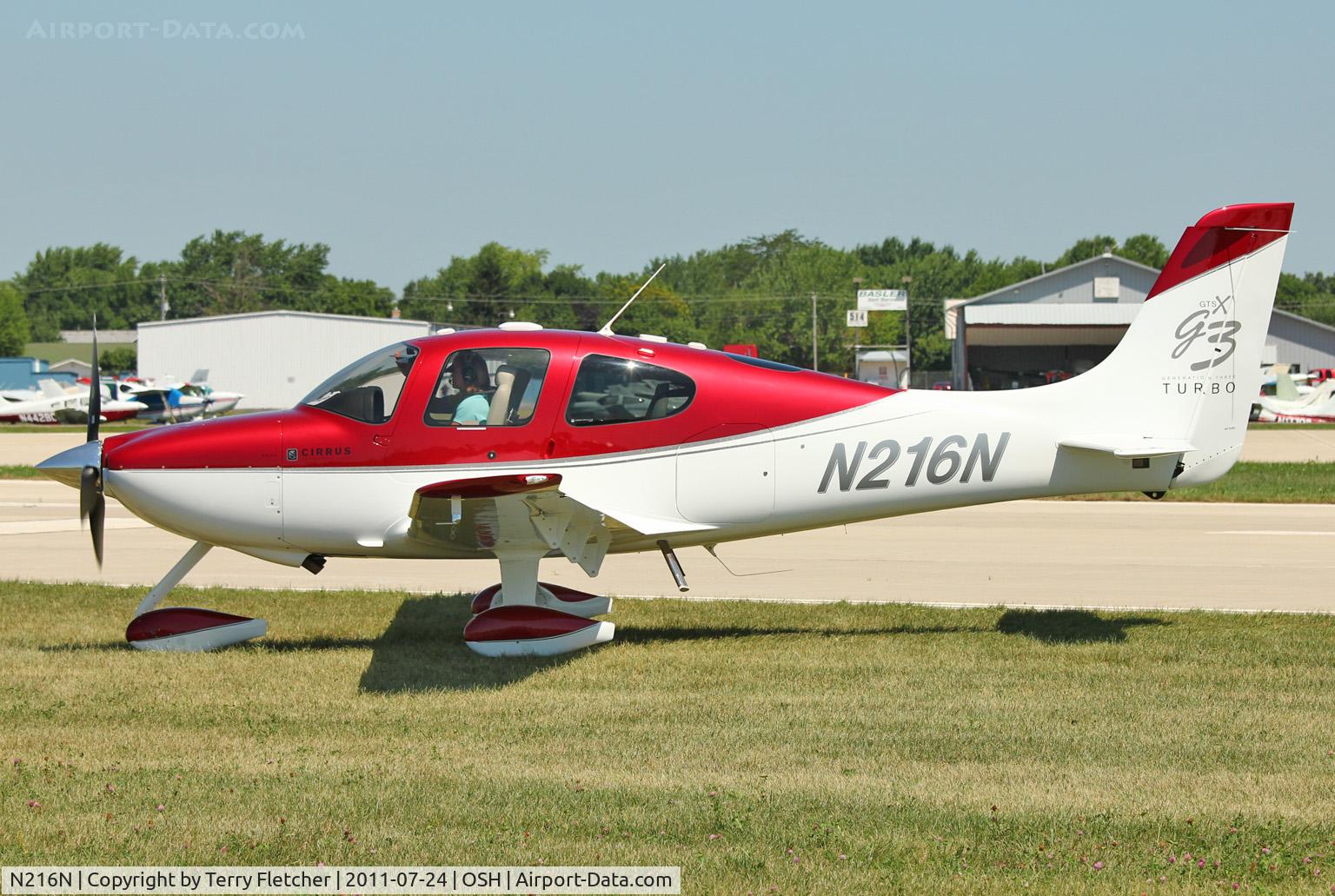 N216N, 2008 Cirrus SR22 G3 GTS Turbo C/N 3117, 2008 Cirrus Design Corp SR22, c/n: 3117 at 2011 Oshkosh