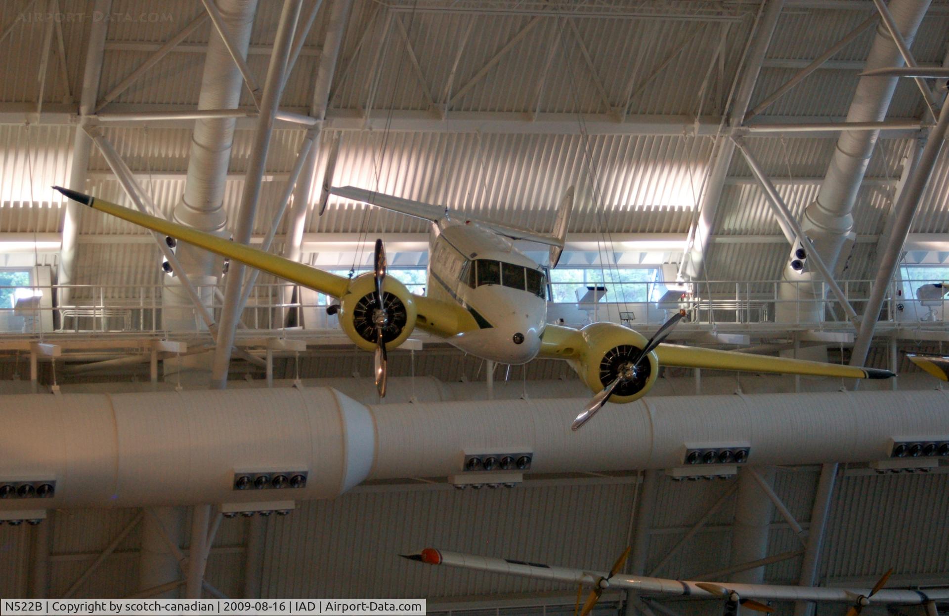 N522B, Beech D18S C/N A481, Beechcraft D18S Twin Beech at the Steven F. Udvar-Hazy Center, Smithsonian National Air and Space Museum, Chantilly, VA