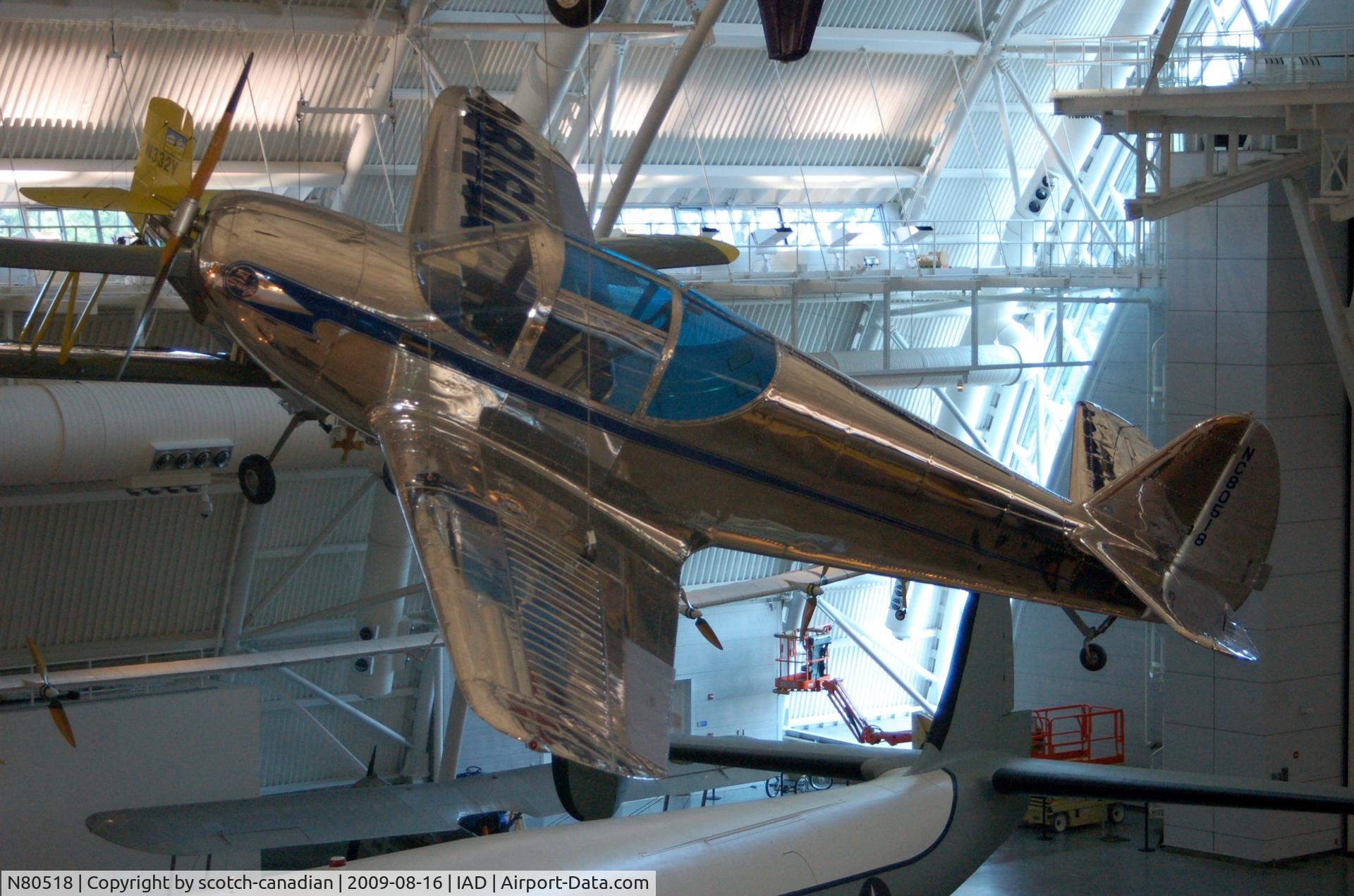 N80518, 1946 Globe GC-1A Swift C/N 21, 1946 Globe Swift GC-1A at the Steven F. Udvar-Hazy Center, Smithsonian National Air and Space Museum, Chantilly, VA