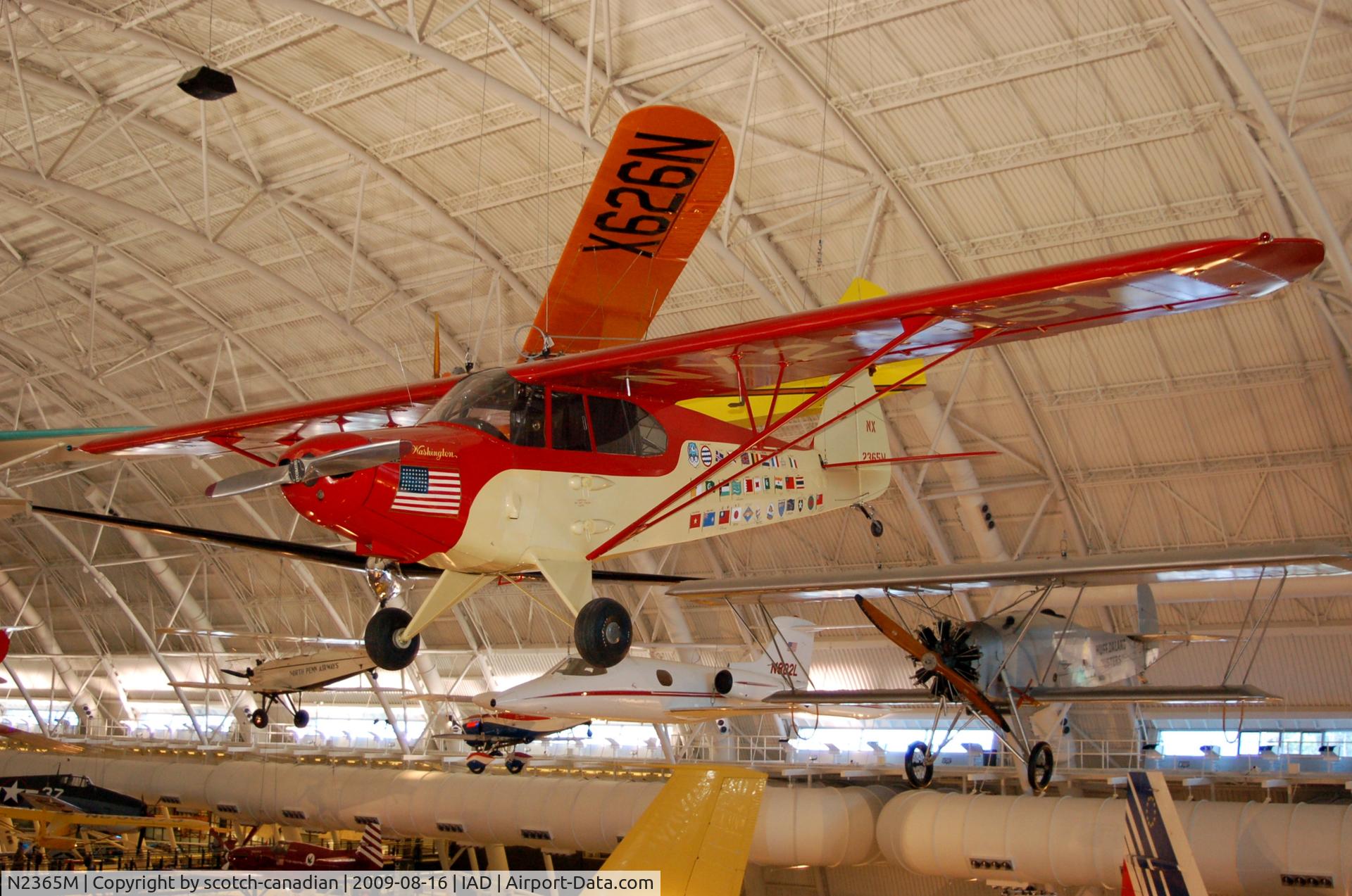 N2365M, 1946 Piper PA-12 Super Cruiser C/N 12-1618, Piper PA-12 Super Cruiser City of Washington at the Steven F. Udvar-Hazy Center, Smithsonian National Air and Space Museum, Chantilly, VA