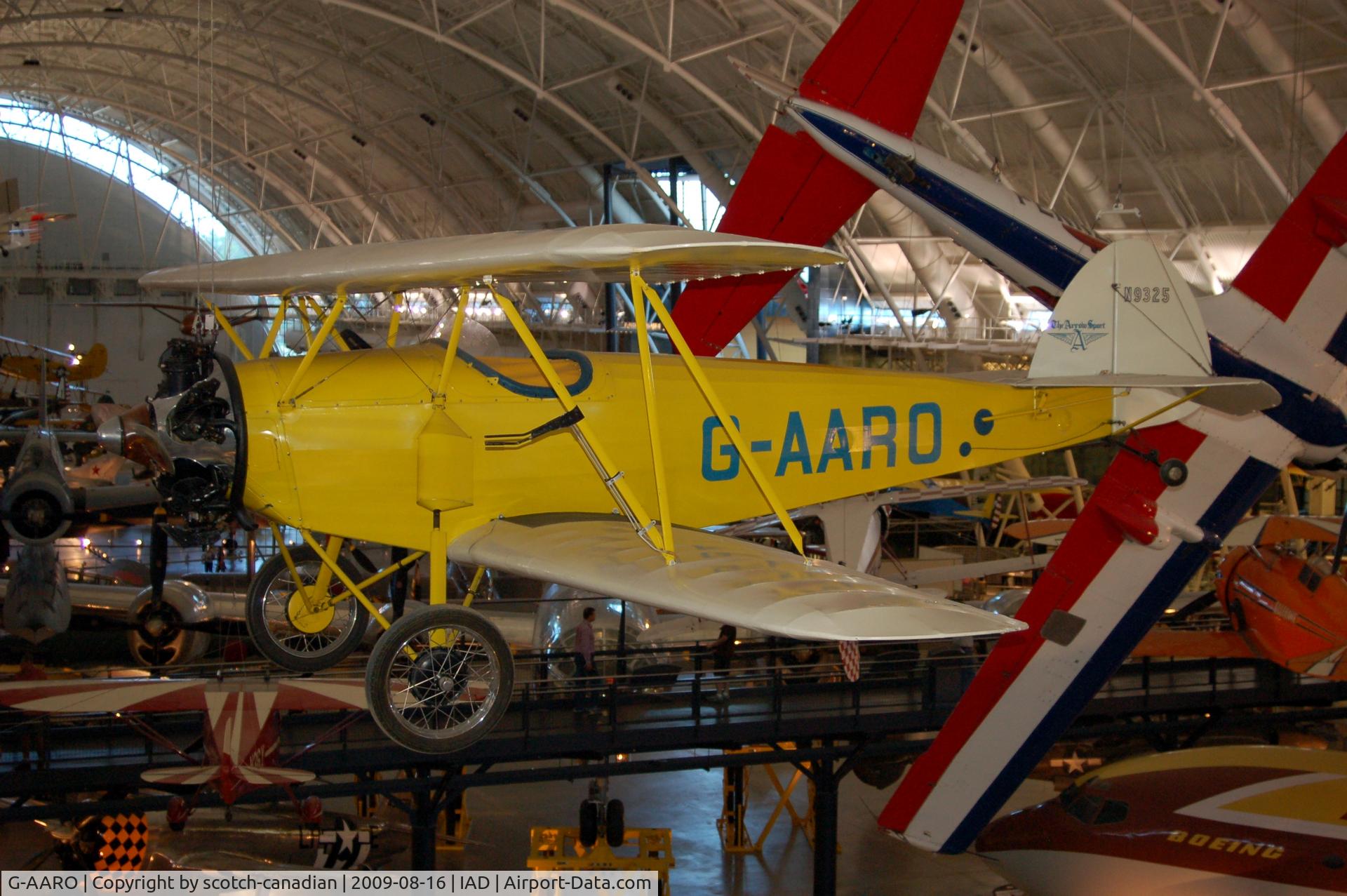 G-AARO, 1929 Arrow Sport A2-60 C/N 341, 1929 Arrow Sport A2-60 at the Steven F. Udvar-Hazy Center, Smithsonian National Air and Space Museum, Chantilly, VA