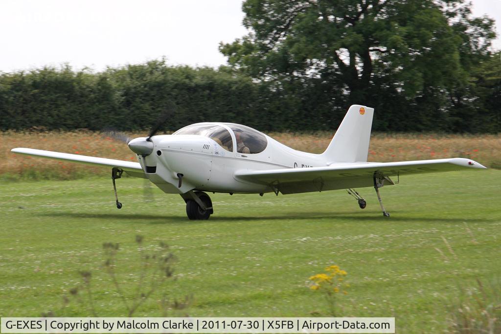 G-EXES, 2005 Europa XS Monowheel C/N PFA 247-13574, Europa XS leaving Fishburn for Escott after a coffee and a bacon buttie!