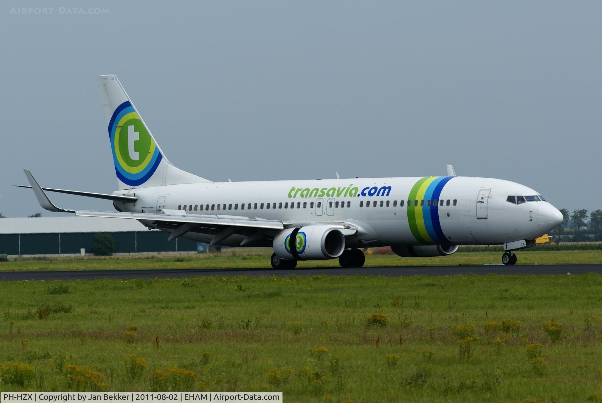 PH-HZX, 2002 Boeing 737-8K2 C/N 28248, Just after landing on the Polderbaan.