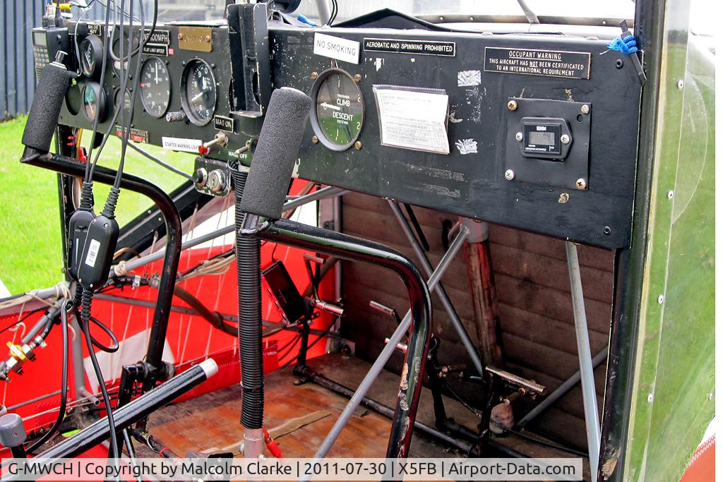 G-MWCH, 1990 Rans S-6ESD Coyote II C/N PFA 204-11632, Rans S6-ESD Coyote II - a pretty basic cockpit - Fishburn Airfield, July 2011.