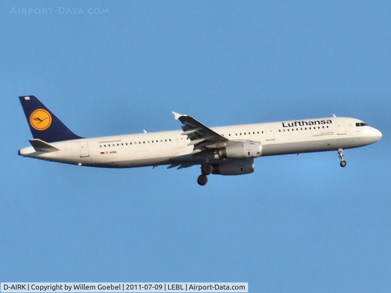 D-AIRK, 1994 Airbus A321-131 C/N 0502, Prepare for landing on Barcelona Airport