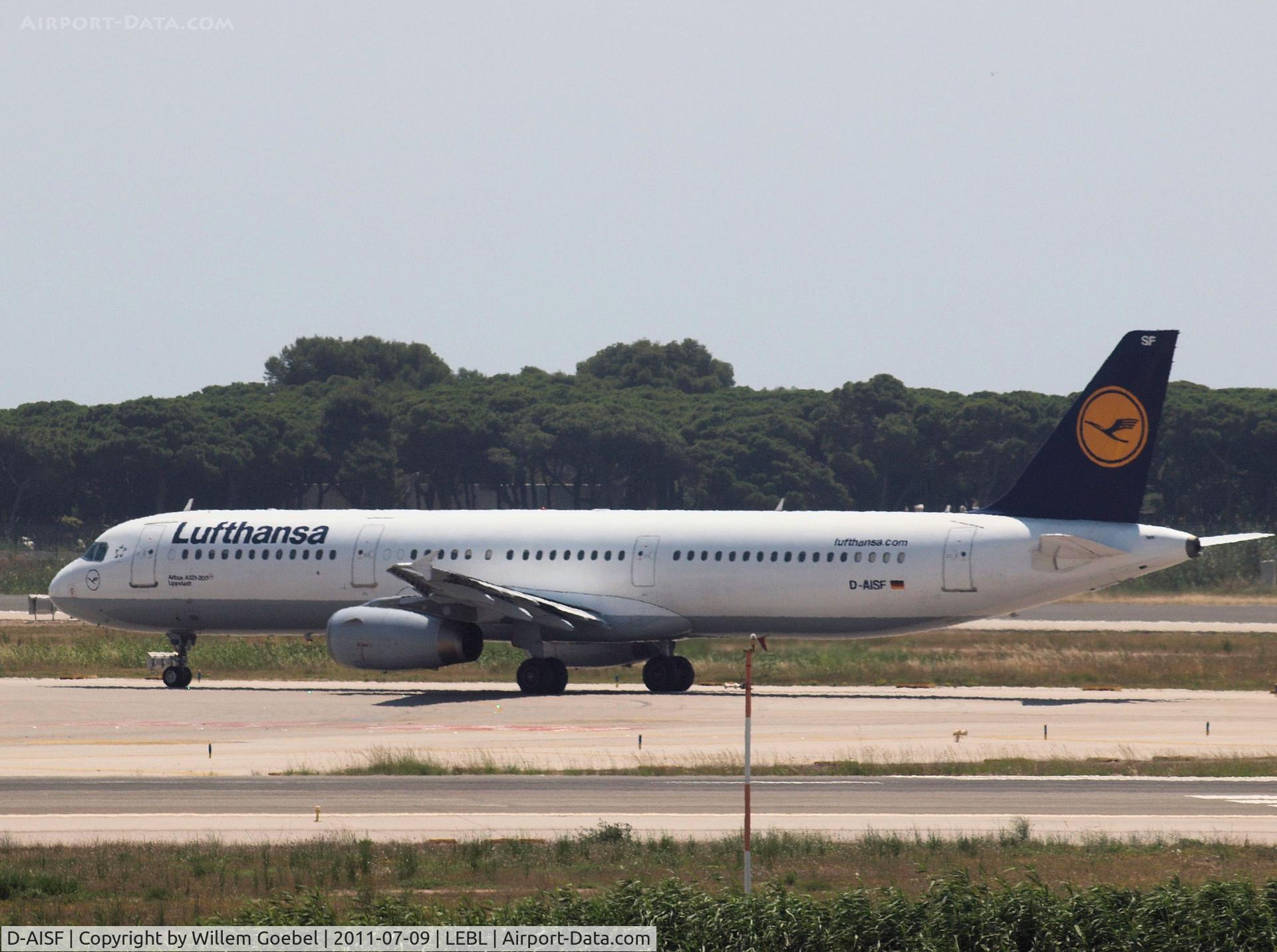 D-AISF, 2000 Airbus A321-231 C/N 1260, Prepare for ltake off of Barcelona Airport