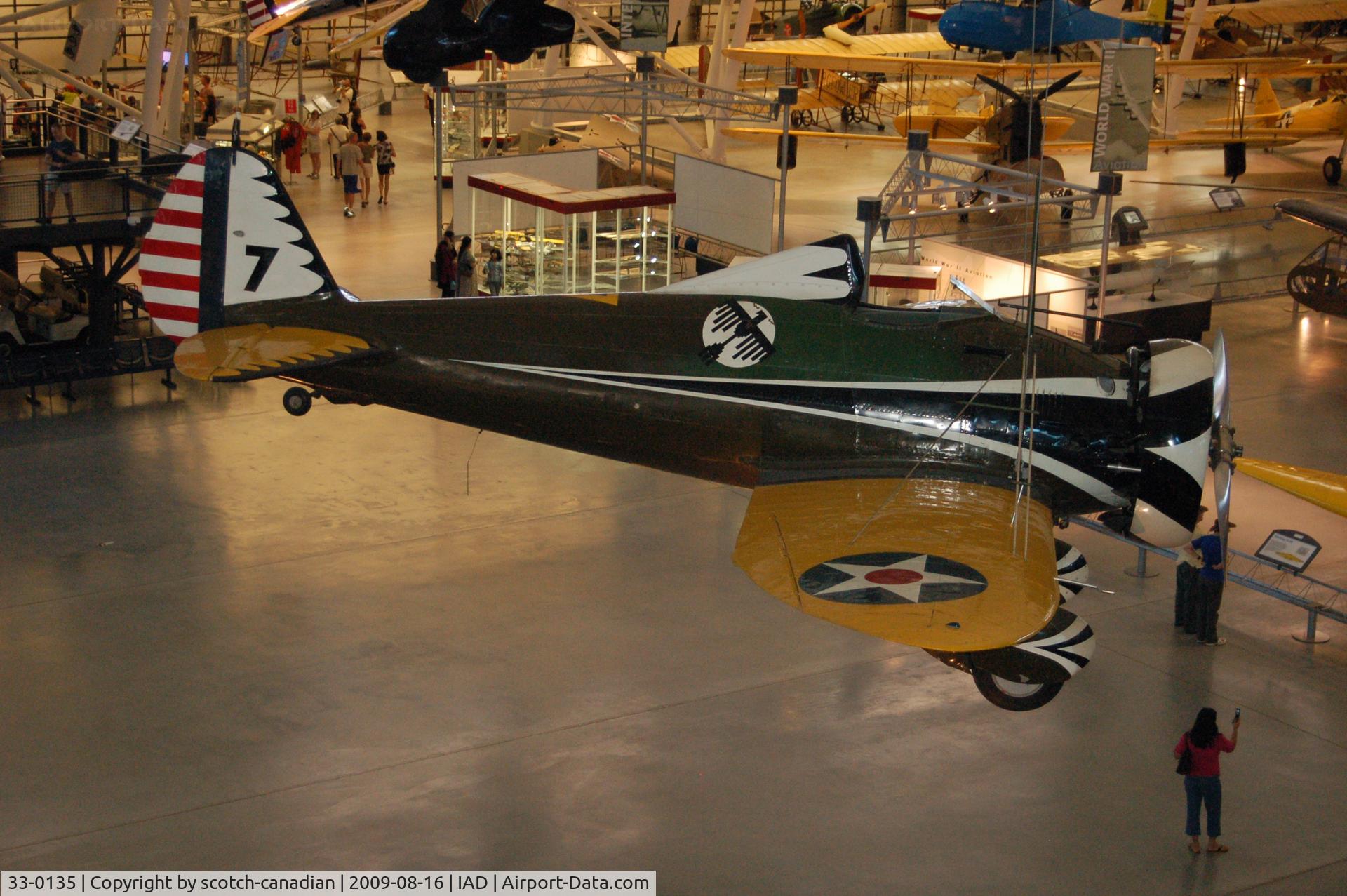 33-0135, 1933 Boeing P-26A C/N 1911, 1933 Boeing P-26A Peashooter at the Steven F. Udvar-Hazy Center, Smithsonian National Air and Space Museum, Chantilly, VA