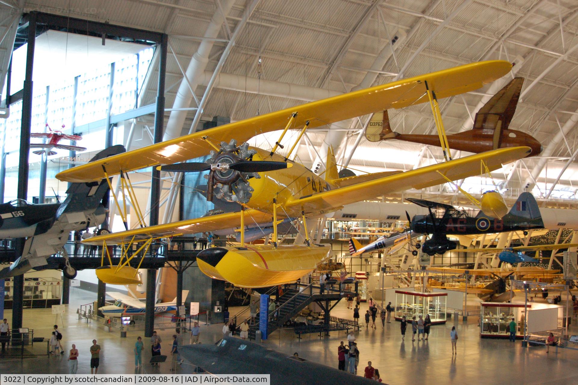 3022, 1941 Naval Aircraft Factory N3N-3 C/N Not found 3022, Naval Aircraft Factory N3N at the Steven F. Udvar-Hazy Center, Smithsonian National Air and Space Museum, Chantilly, VA