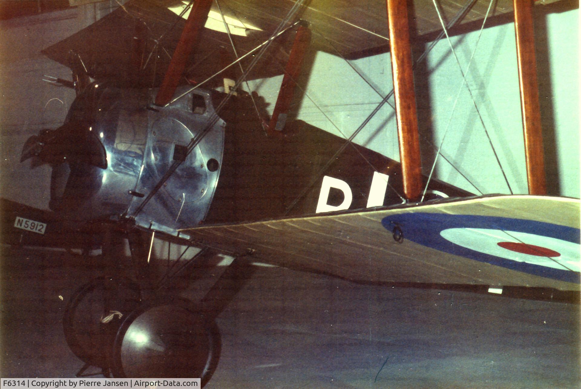 F6314, Sopwith F.1 Camel C/N Not found F6314, Taken in 1973 when the plane was still grounded