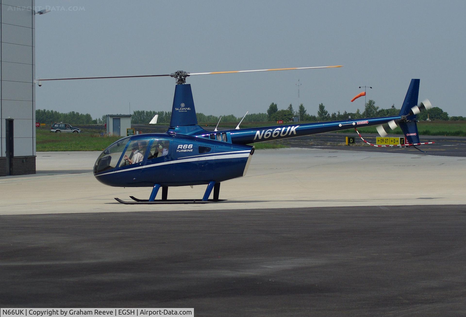 N66UK, 2011 Robinson R66 Turbine C/N 0017, About to depart.