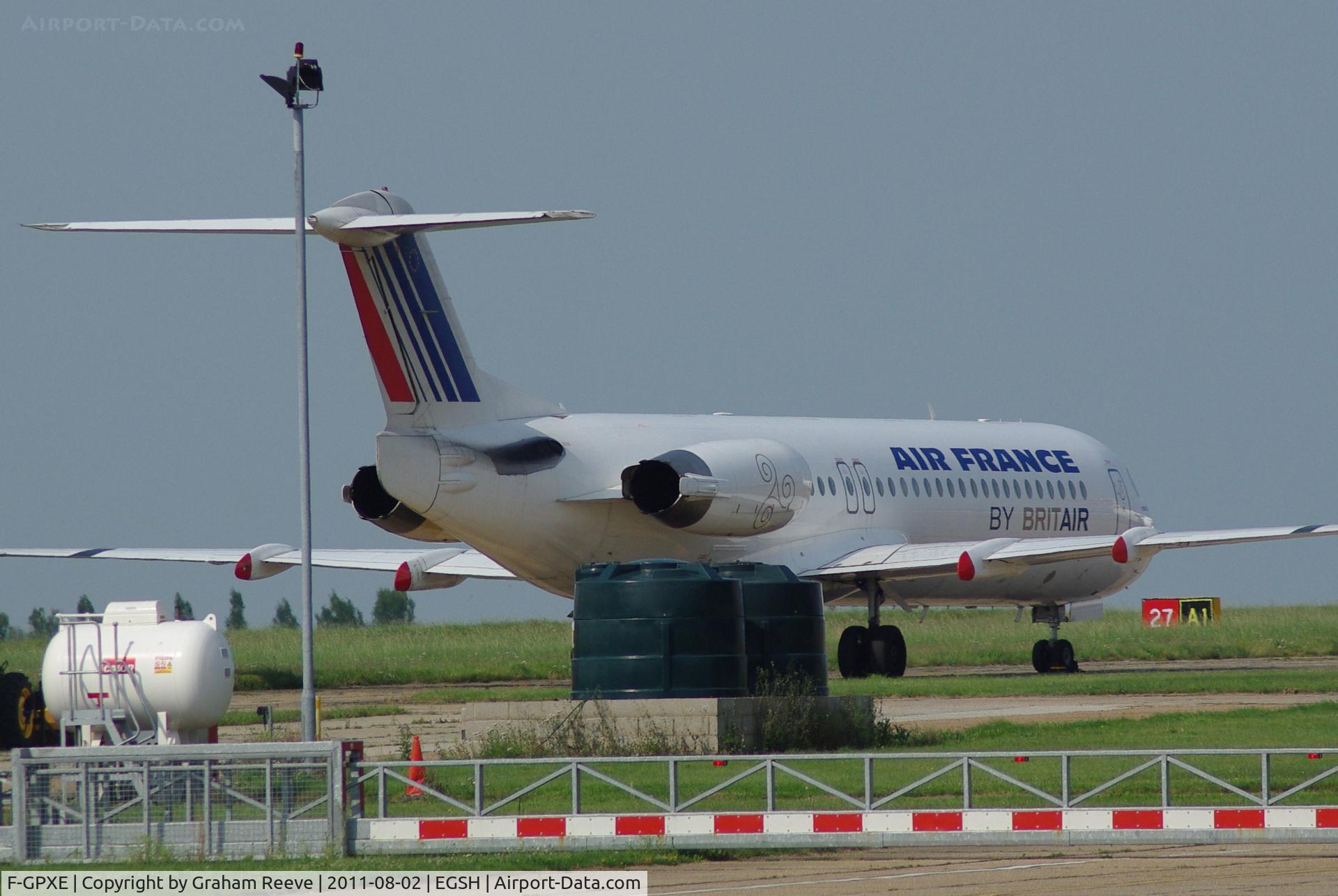 F-GPXE, 1995 Fokker 100 (F-28-0100) C/N 11495, Just arrived.