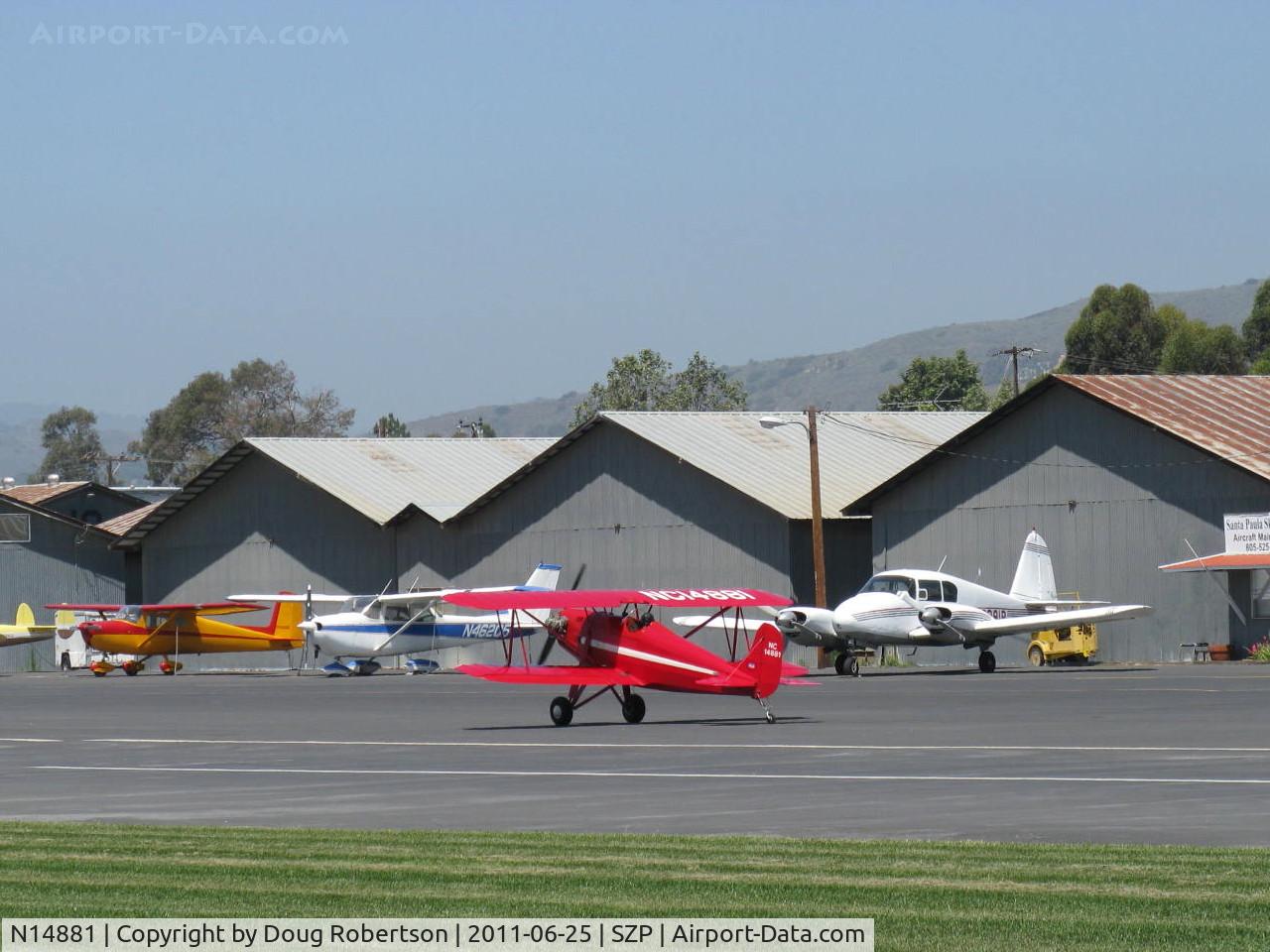 N14881, 1936 Rose Parrakeet A-1 C/N 105, 1936 Rose A-1 PARRAKEET, Continental C85 85 Hp, taxi to 2011 National Bucker Fly-In.