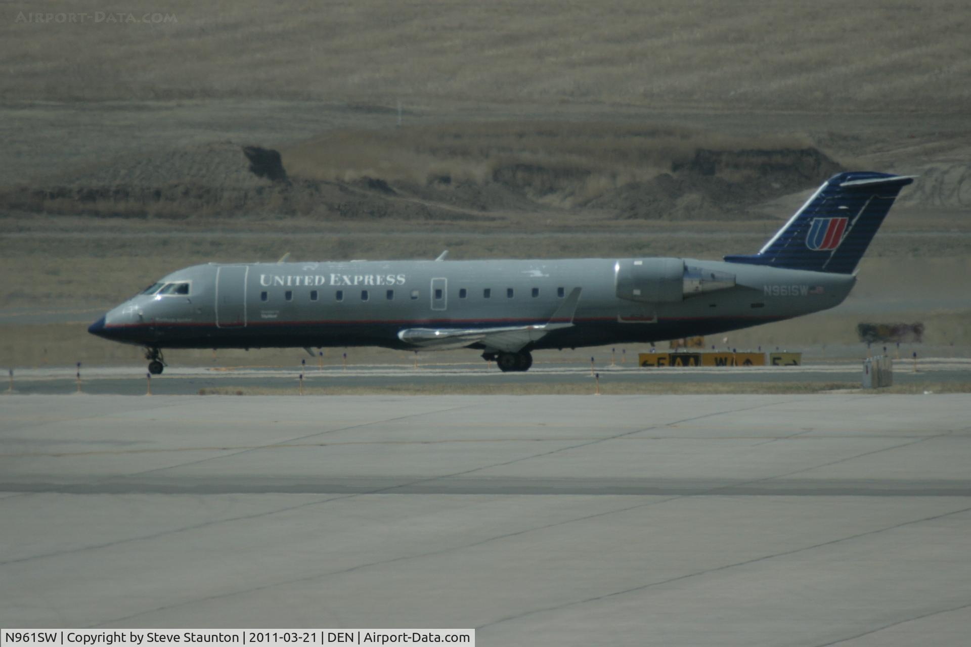 N961SW, 2003 Canadair CL-600-2B19 Regional Jet CRJ-200LR C/N 7857, Taken at Denver International Airport, in March 2011 whilst on an Aeroprint Aviation tour