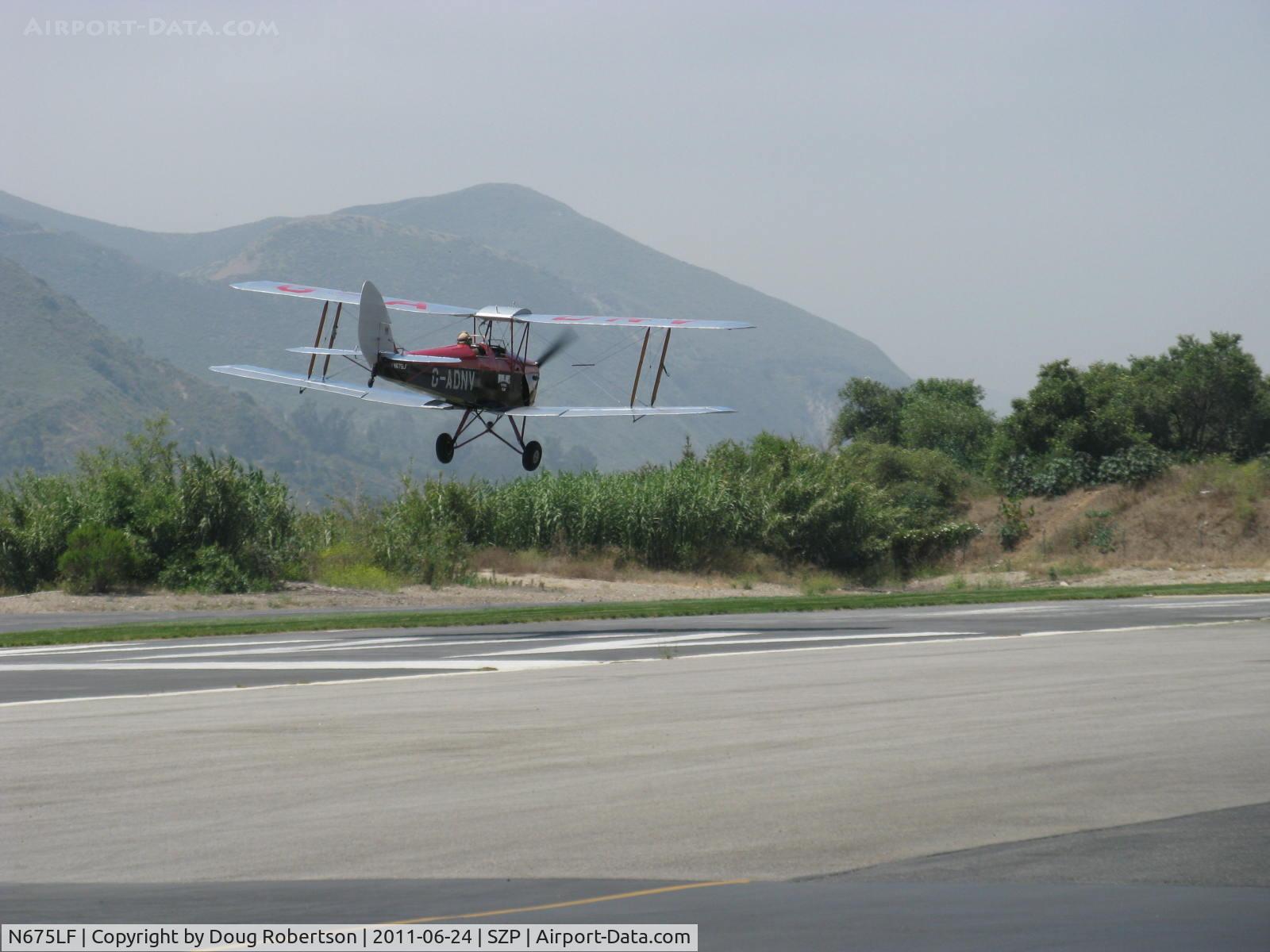 N675LF, 1944 De Havilland DH-82A Tiger Moth II C/N 86572, 1944 DeHavilland DH 82A TIGER MOTH, DeHavilland GIPSY MAJOR in-line inverted air-cooled 135 Hp, low pass at speed over Rwy 22