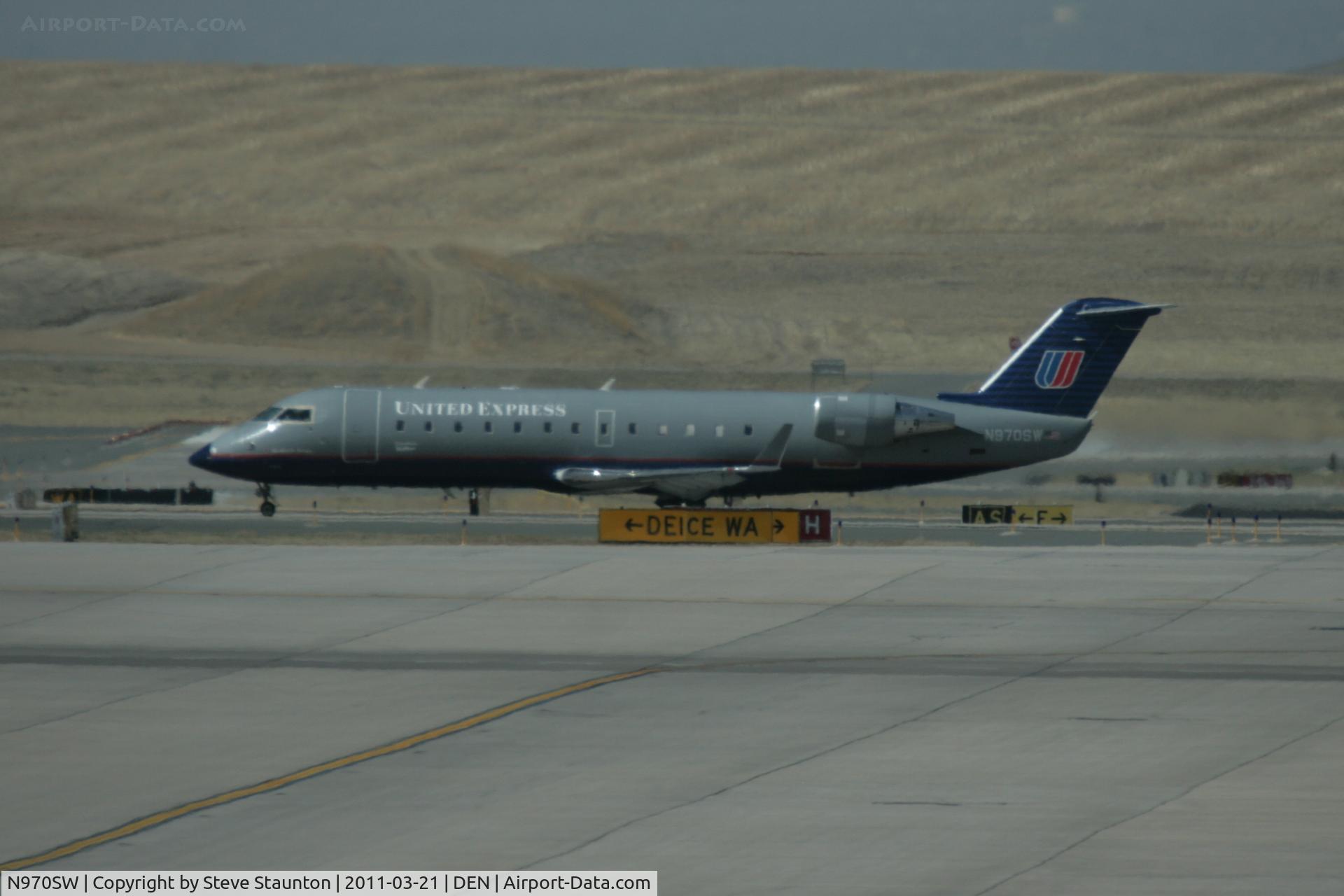 N970SW, 2003 Bombardier CRJ-200ER (CL-600-2B19) C/N 7881, Taken at Denver International Airport, in March 2011 whilst on an Aeroprint Aviation tour