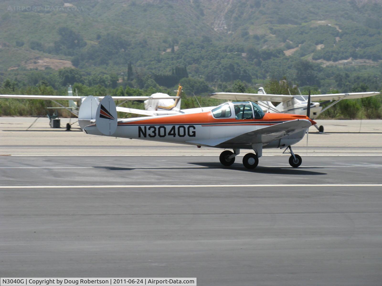 N3040G, 1961 Forney F-1A Aircoupe C/N 5740, 1961 Forney F-1A AIRCOUPE, Continental O-200-A 100 Hp upgrade, landing roll Rwy 22