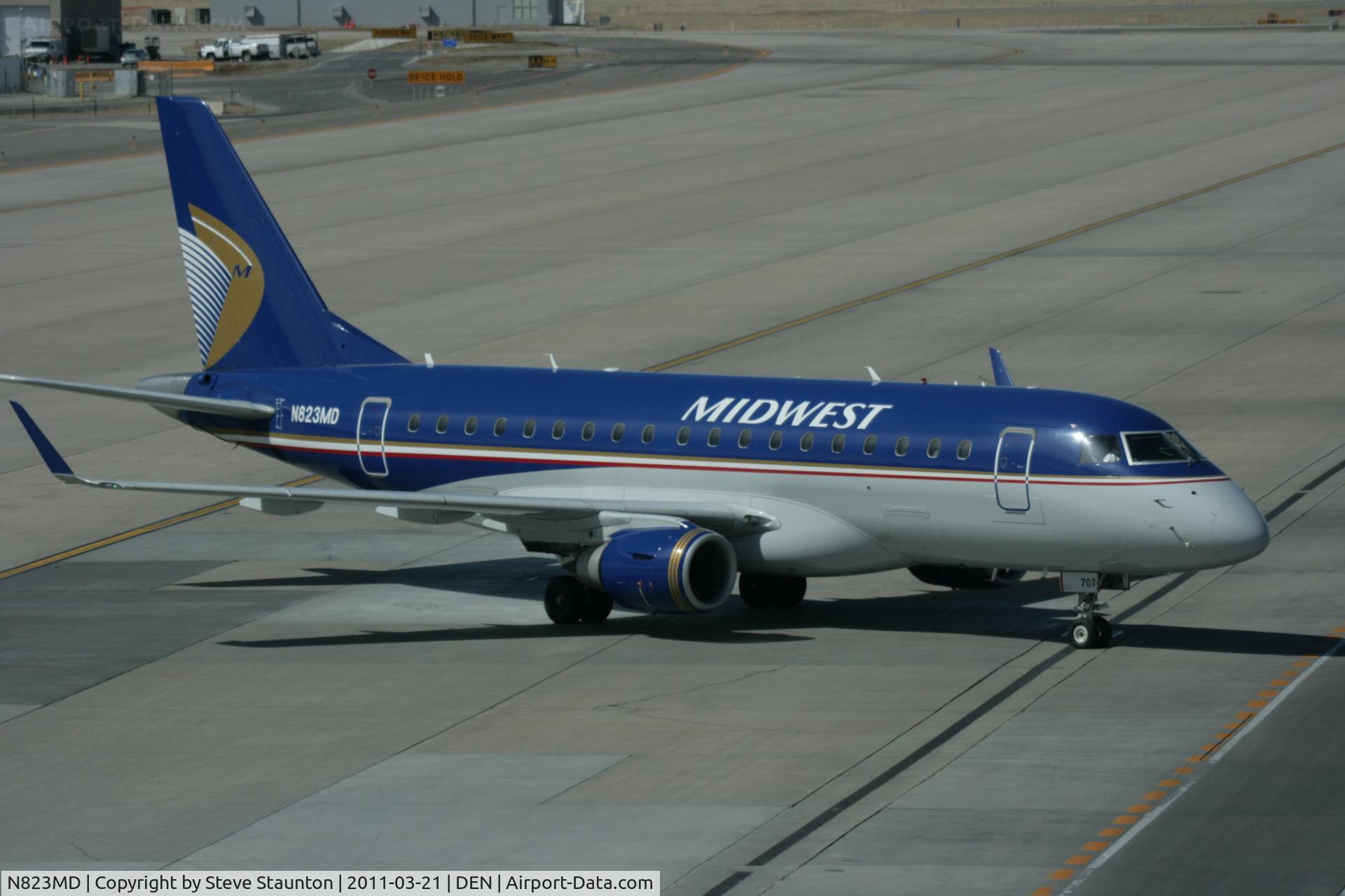 N823MD, 2005 Embraer 170SU (ERJ-170-100SU) C/N 17000044, Taken at Denver International Airport, in March 2011 whilst on an Aeroprint Aviation tour