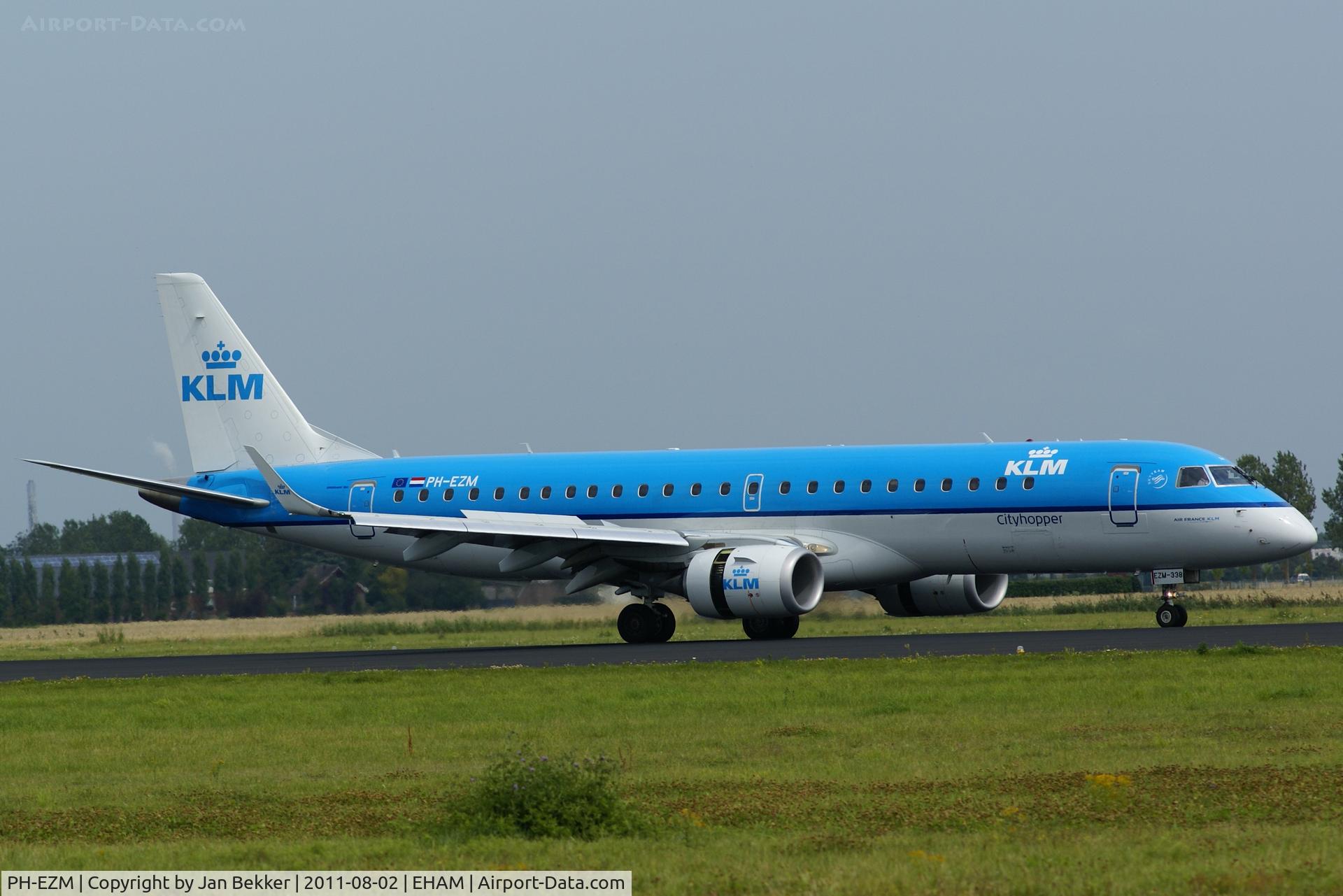 PH-EZM, 2010 Embraer 190LR (ERJ-190-100LR) C/N 19000338, Just after landing on the Polderbaan at Schiphol