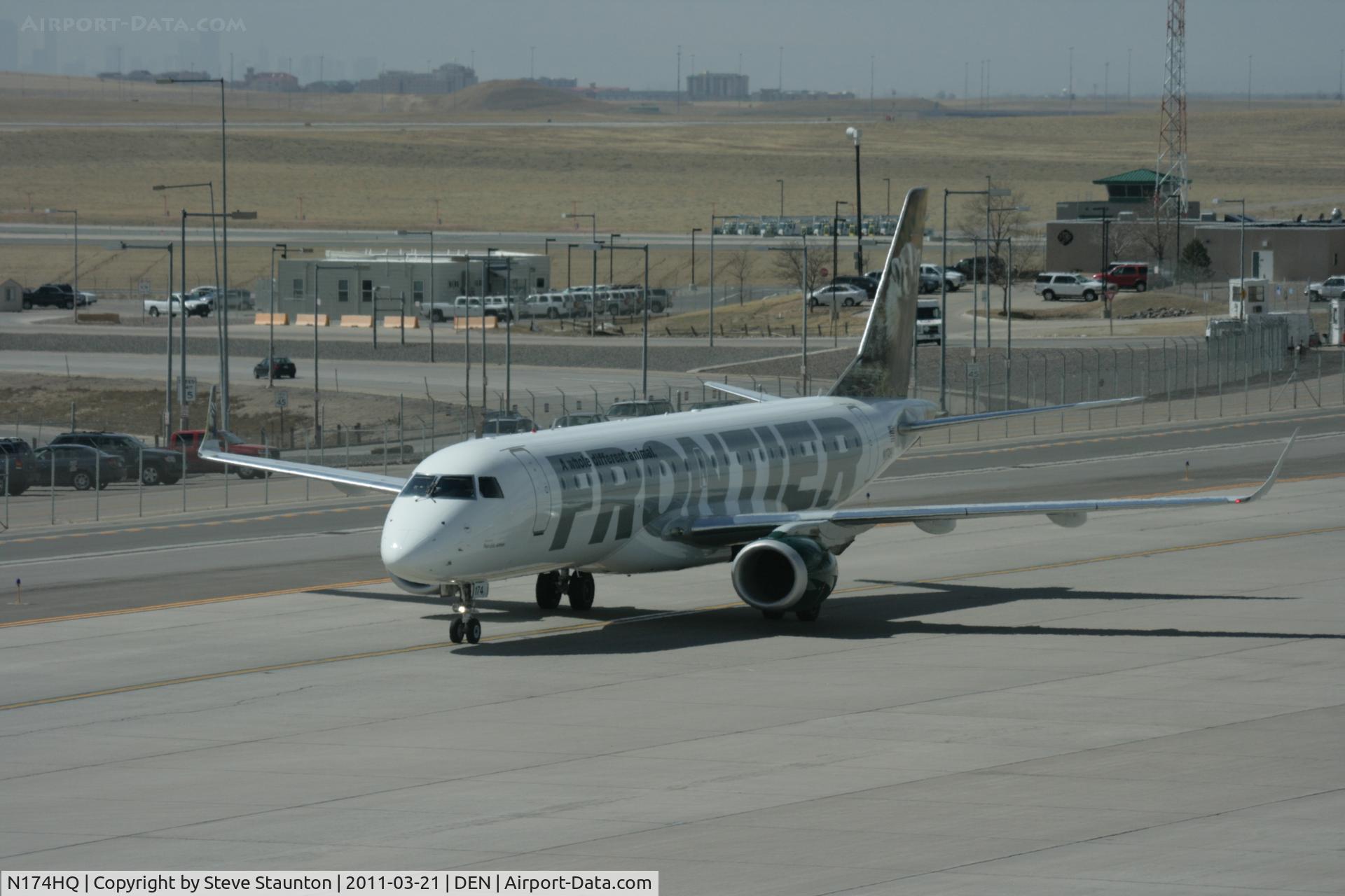 N174HQ, 2008 Embraer 190AR (ERJ-190-100IGW) C/N 19000211, Taken at Denver International Airport, in March 2011 whilst on an Aeroprint Aviation tour
