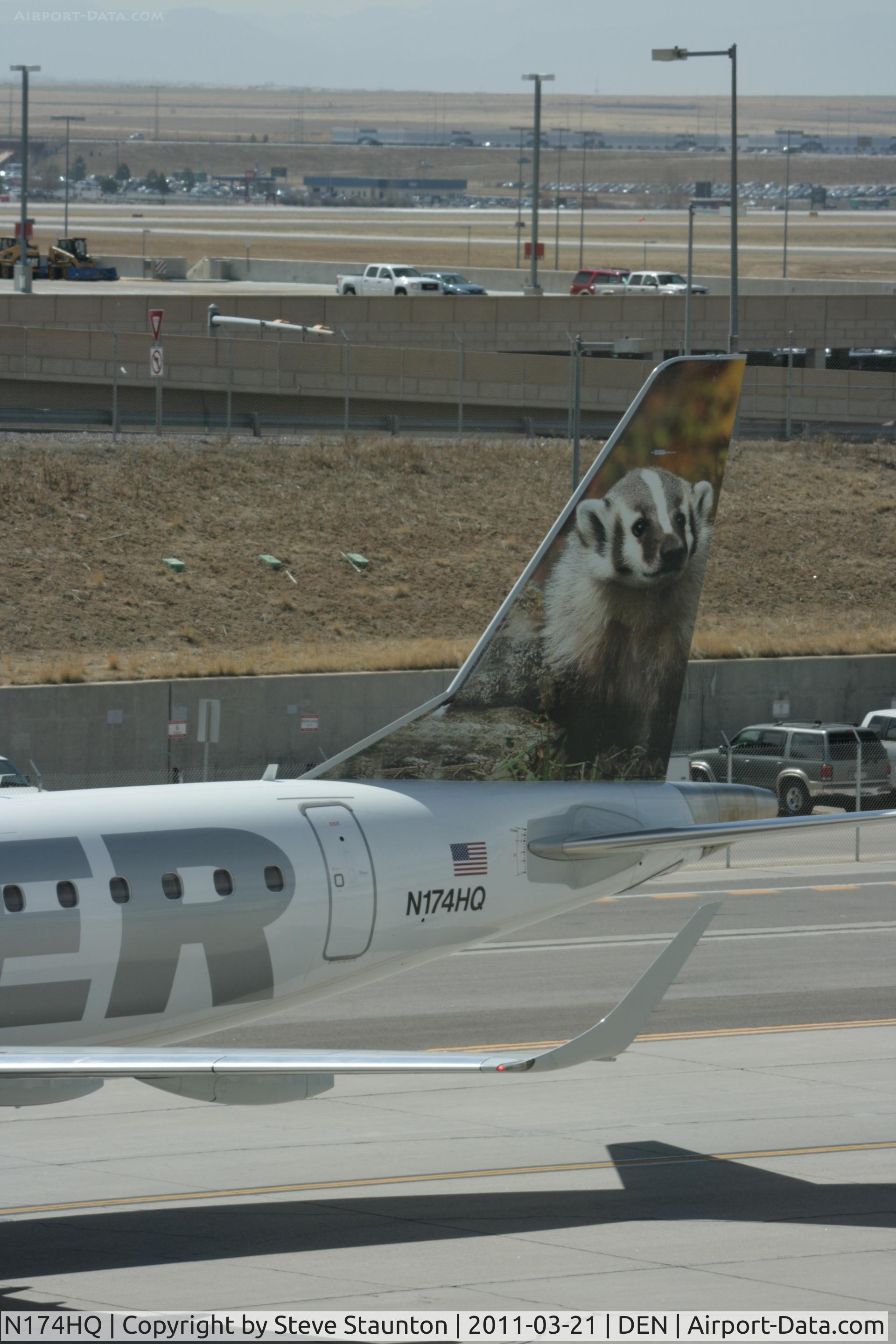 N174HQ, 2008 Embraer 190AR (ERJ-190-100IGW) C/N 19000211, Taken at Denver International Airport, in March 2011 whilst on an Aeroprint Aviation tour