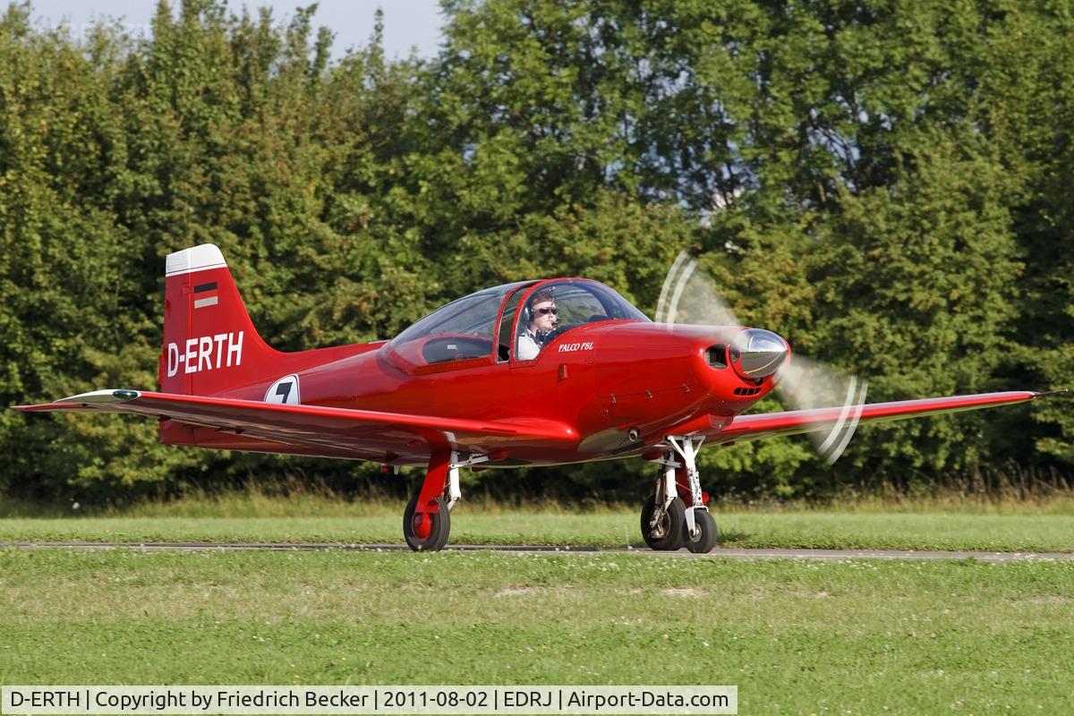 D-ERTH, 1968 Aeromere F-8L Falco III C/N 417, taxying to the parking aera