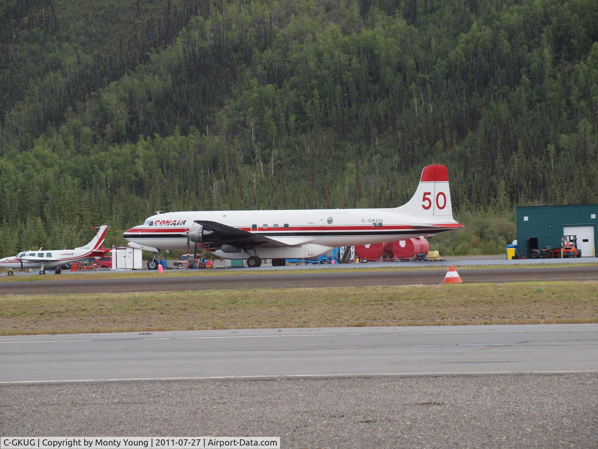 C-GKUG, 1957 Douglas DC-6B C/N 45177, At Dawson City YT