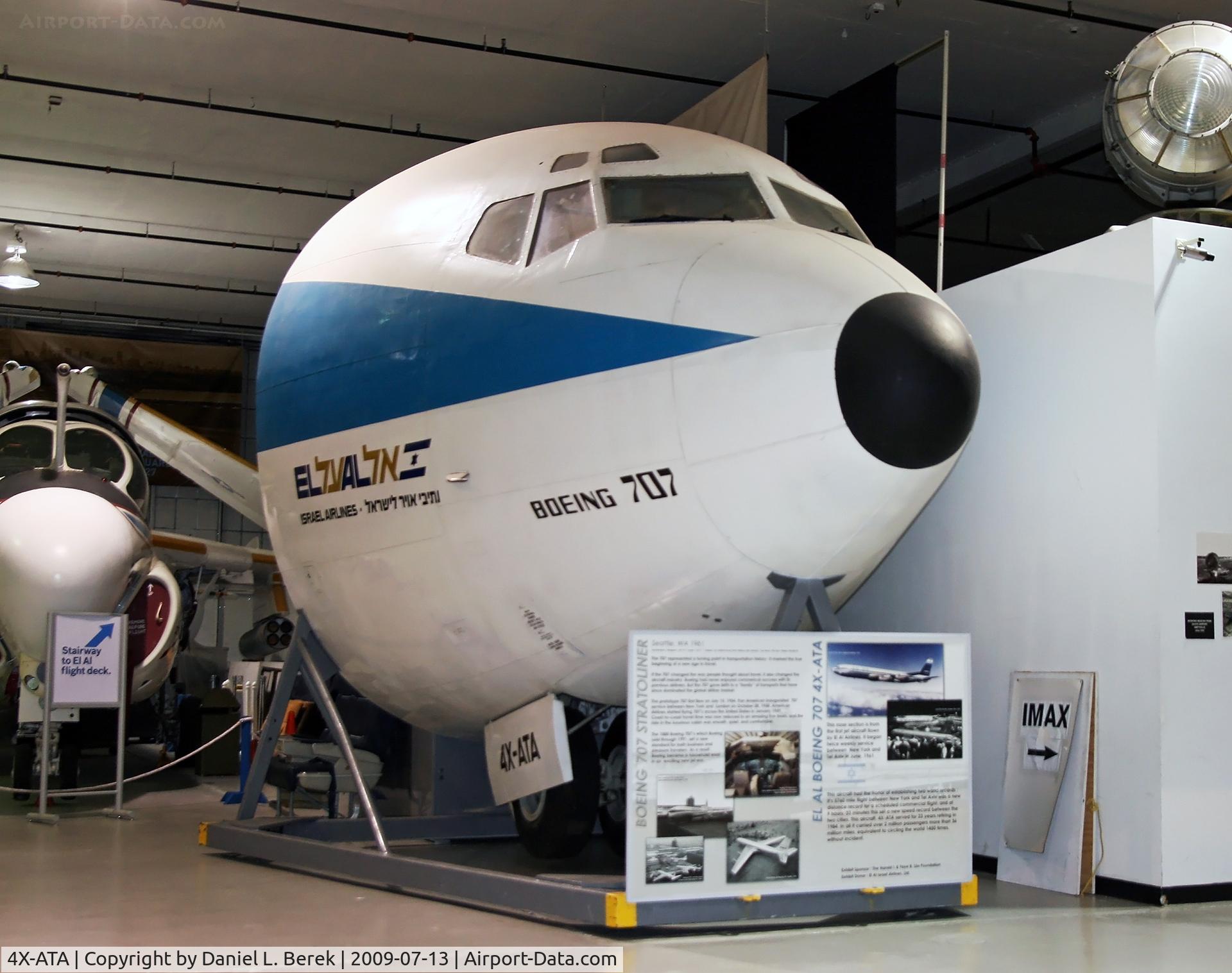 4X-ATA, 1961 Boeing 707-458 C/N 18070/205, The forward cockpit section at her new home, the Cradle of Aviation Museum, Garden City, NY