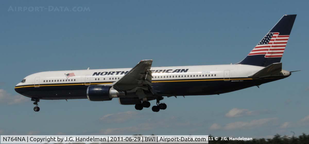 N764NA, 1993 Boeing 767-328 C/N 27135, on final to BWI 33L