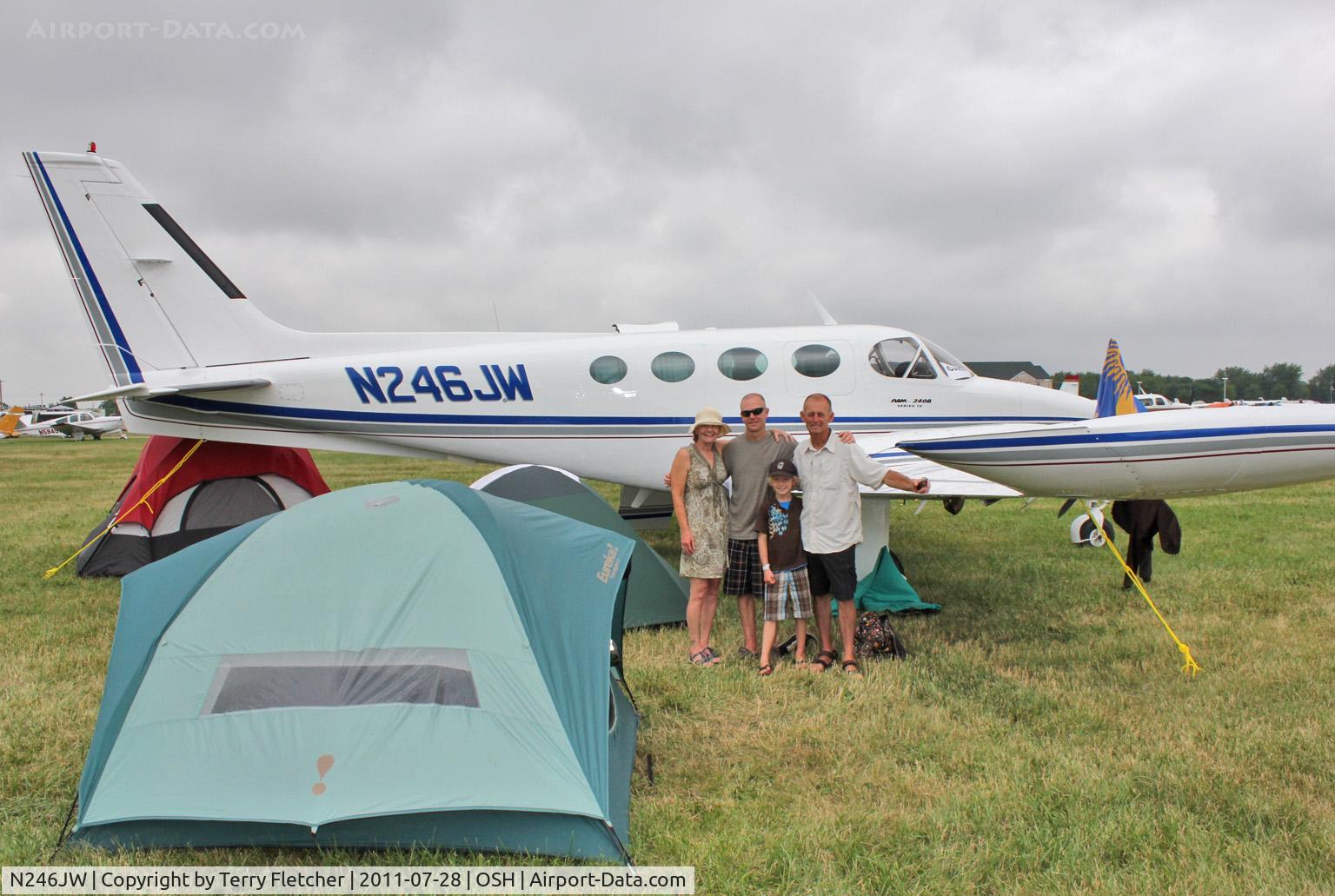 N246JW, 1981 Cessna 340A C/N 340A1253, 1981 Cessna 340A, c/n: 340A1253 and the Millar family from Oregon enjoying Oshkosh 2011