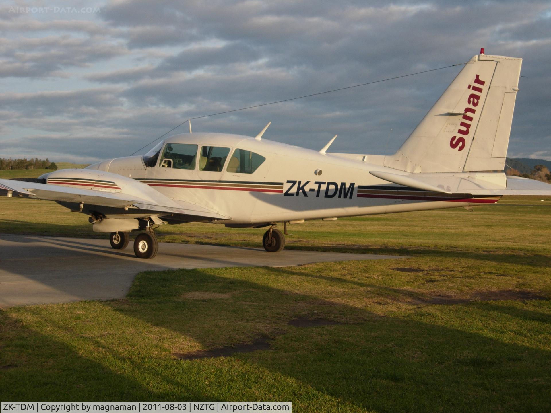 ZK-TDM, Piper PA-23-250 C/N 27-7754045, Sunair in the sunset