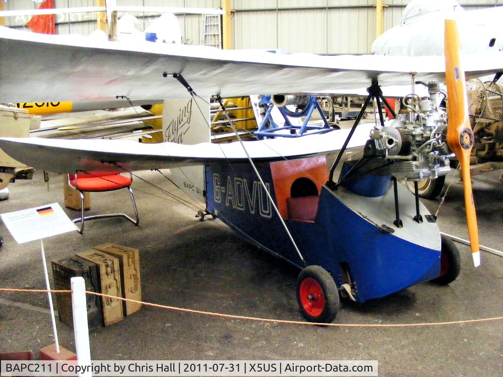 BAPC211, Mignet HM.14 Pou-du-Ciel C/N BAPC.211, Displayed at the North East Aircraft Museum, Unsworth