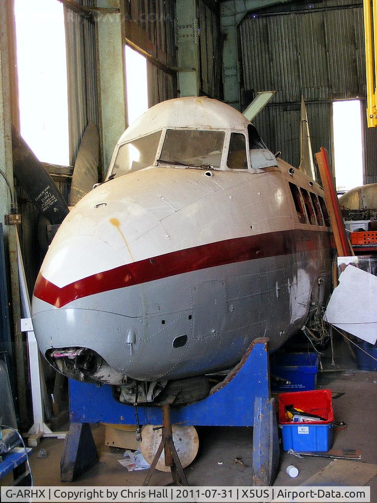 G-ARHX, 1961 De Havilland DH-104 Dove 8 C/N 04513, Displayed at the North East Aircraft Museum, Unsworth