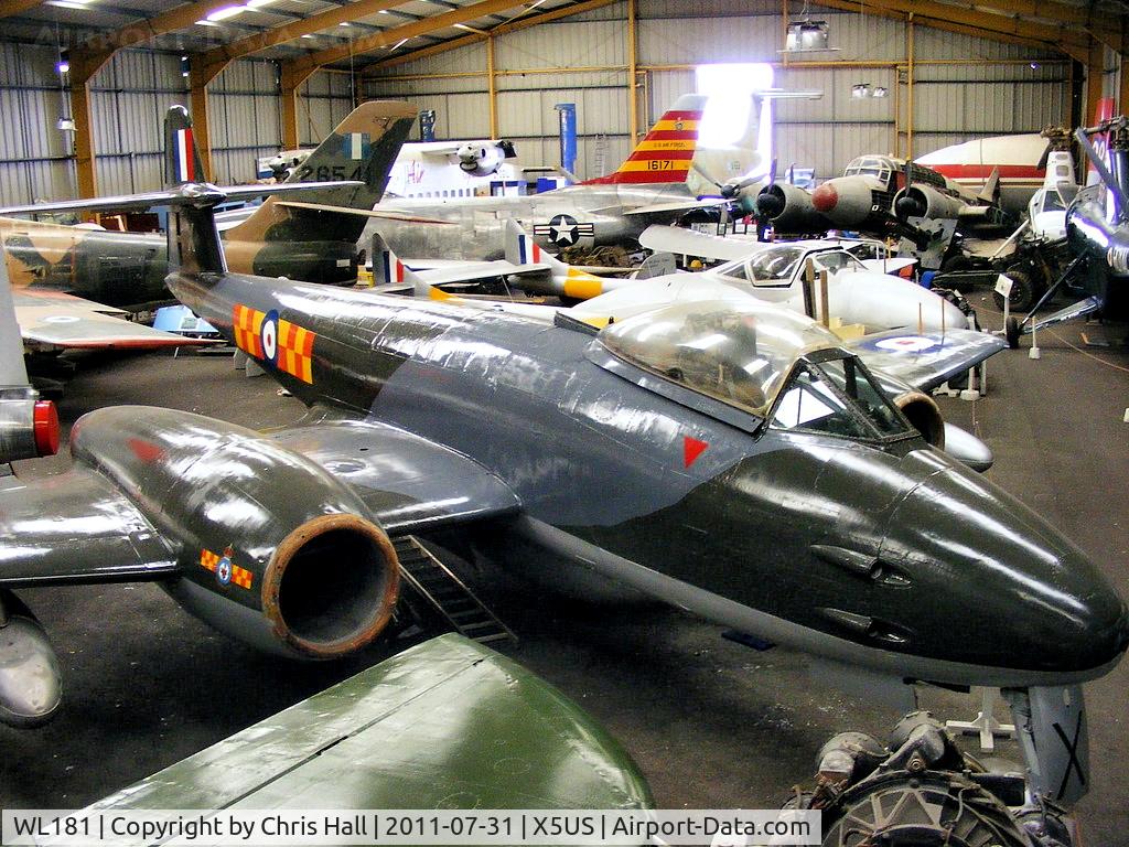 WL181, Gloster Meteor F.8 C/N Not found WL181, Displayed at the North East Aircraft Museum, Unsworth