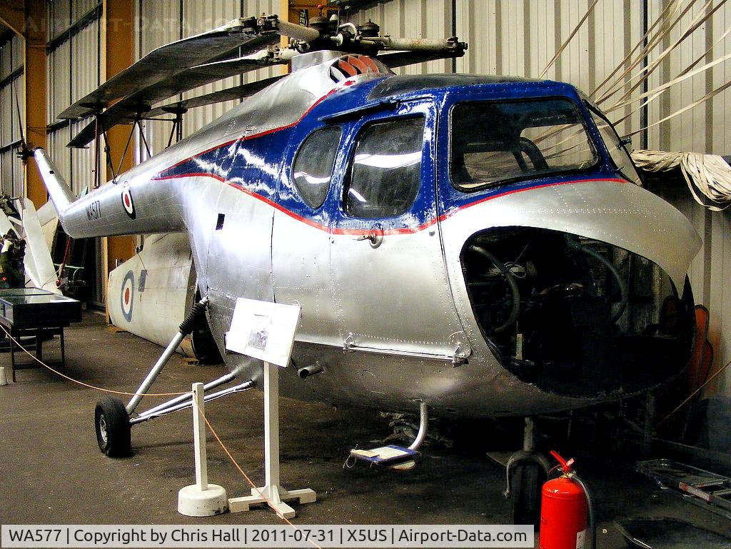 WA577, Bristol 171 Sycamore Mk.3 C/N 12888, Displayed at the North East Aircraft Museum, Unsworth