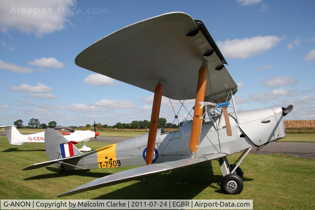 G-ANON, 1941 De Havilland DH-82A Tiger Moth II C/N 84270, De Havilland DH82A Tiger Moth  at Breighton's Wings & Wheels Weekend, July 2011.