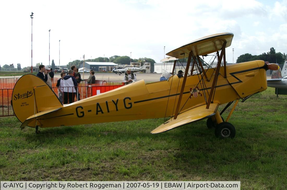 G-AIYG, 1945 Stampe-Vertongen SV-4B C/N 21, Fly in.