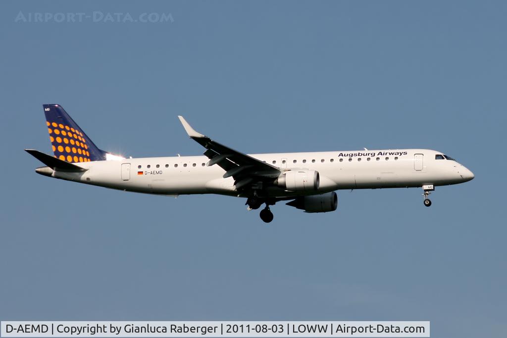 D-AEMD, 2009 Embraer 195LR (ERJ-190-200LR) C/N 19000305, Lufthansa @ VIE