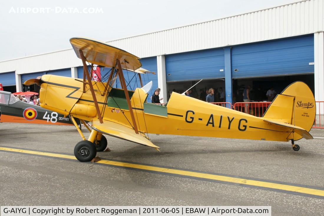 G-AIYG, 1945 Stampe-Vertongen SV-4B C/N 21, Fly in.